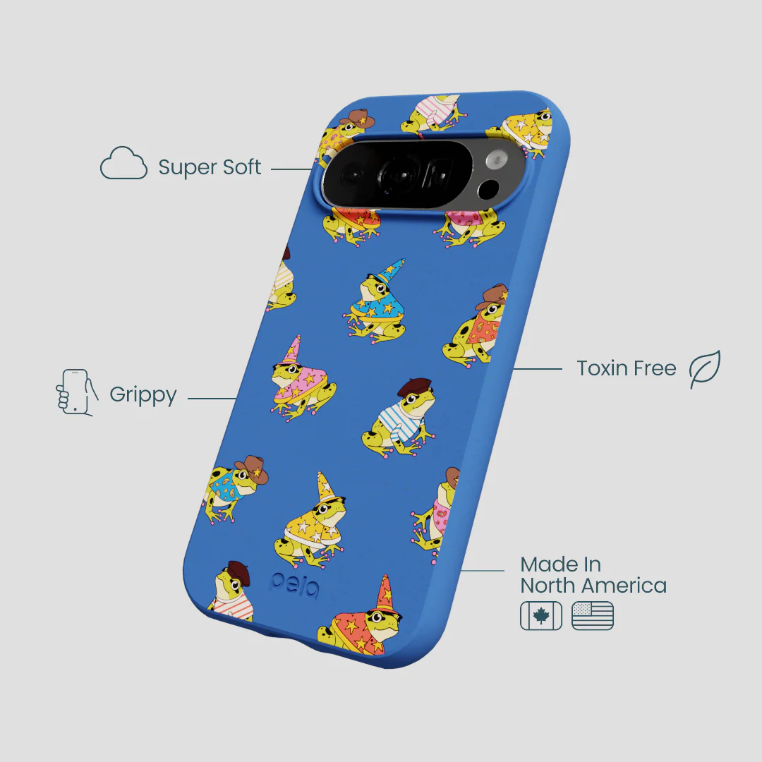 Electric Blue Fancy Frogs Google Pixel 10/10 Pro Case - Image 4