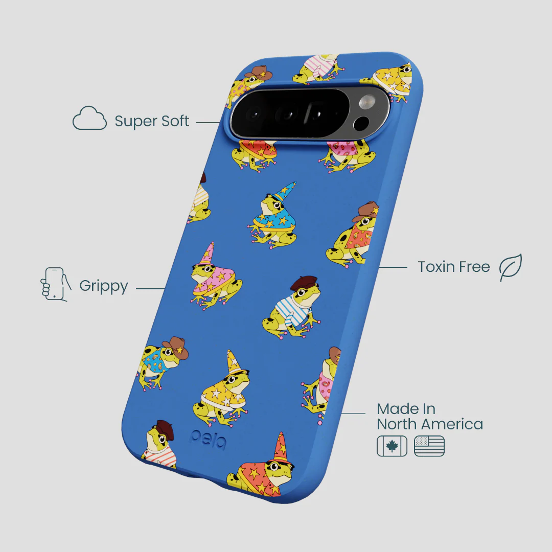Electric Blue Fancy Frogs Google Pixel 10 Pro XL Case - Image 4