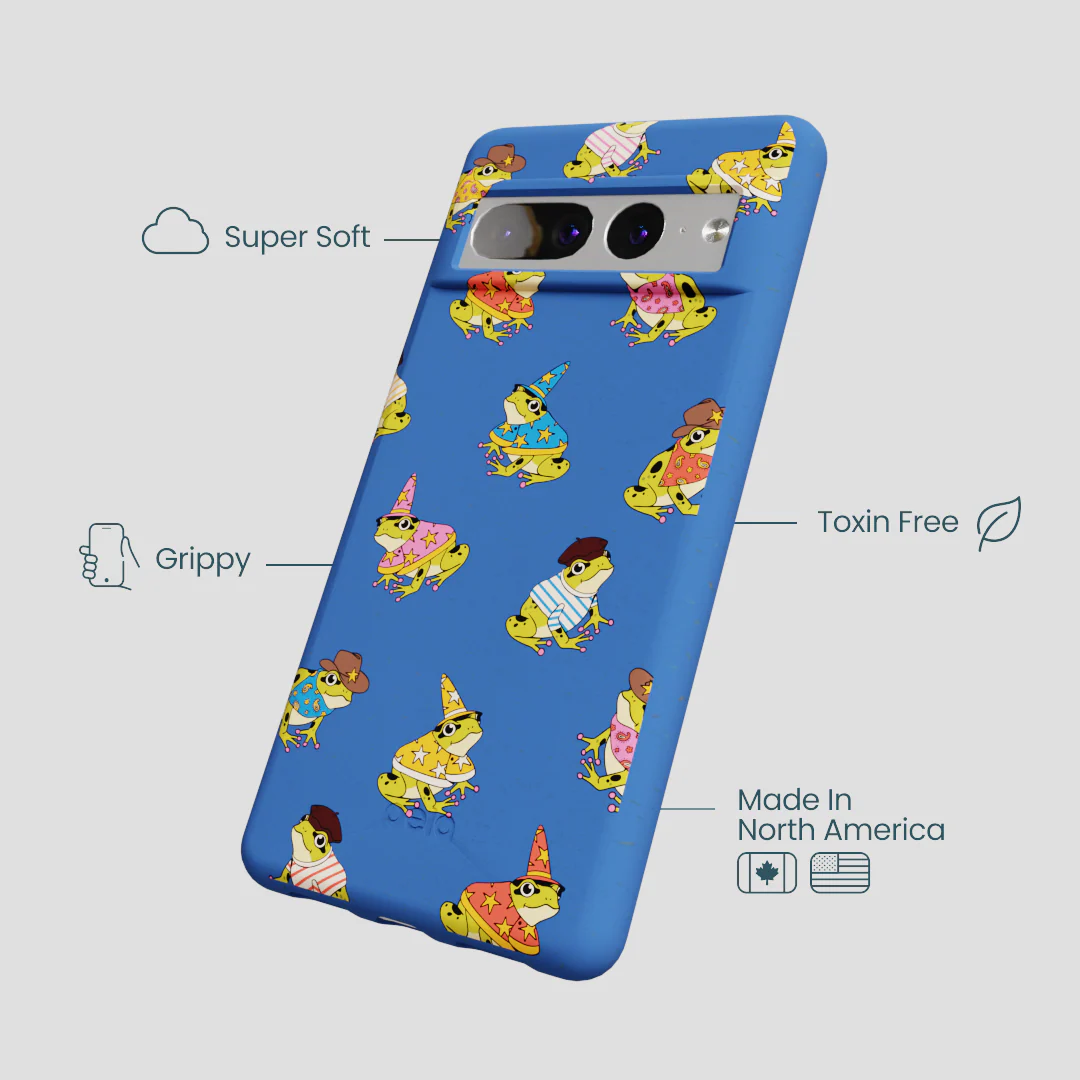 Electric Blue Fancy Frogs Google Pixel 7 Pro Case - Image 4