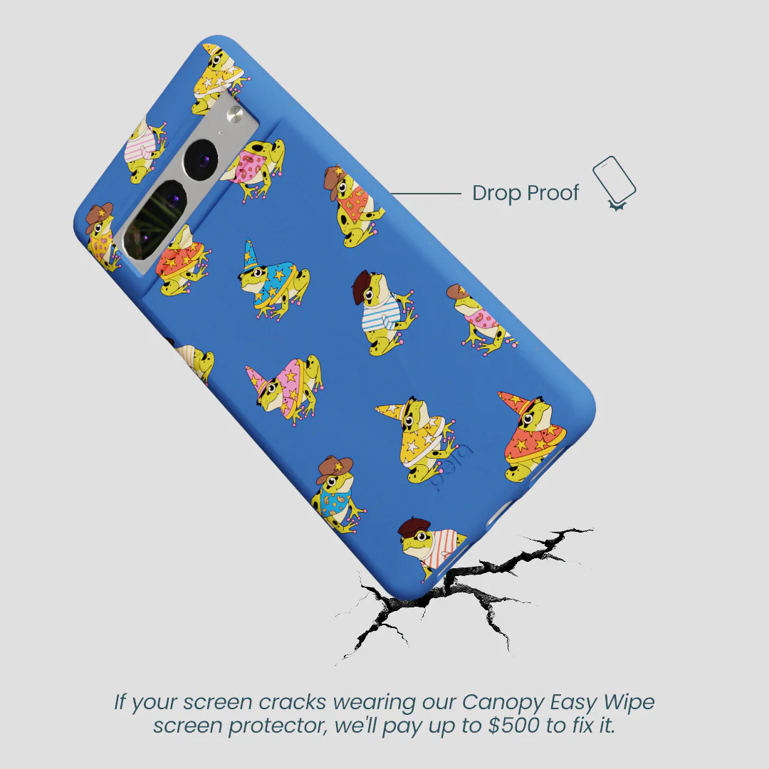 Electric Blue Fancy Frogs Google Pixel 7 Pro Case - Image 5