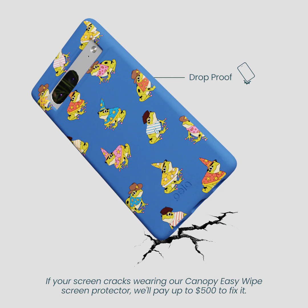 Electric Blue Fancy Frogs Google Pixel 7a Case - Image 5
