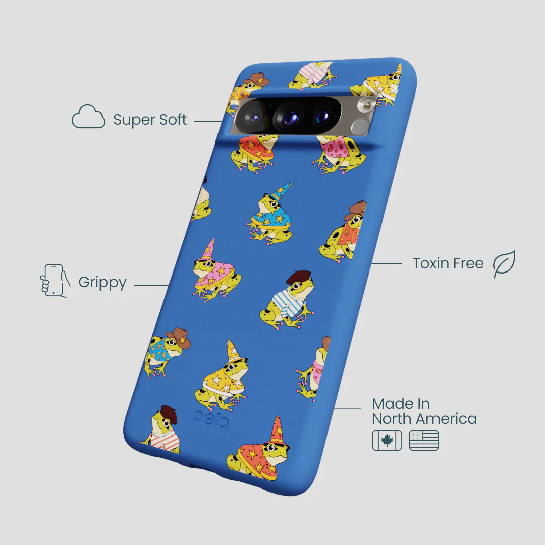 Electric Blue Fancy Frogs Google Pixel 8 Pro Case - Image 4