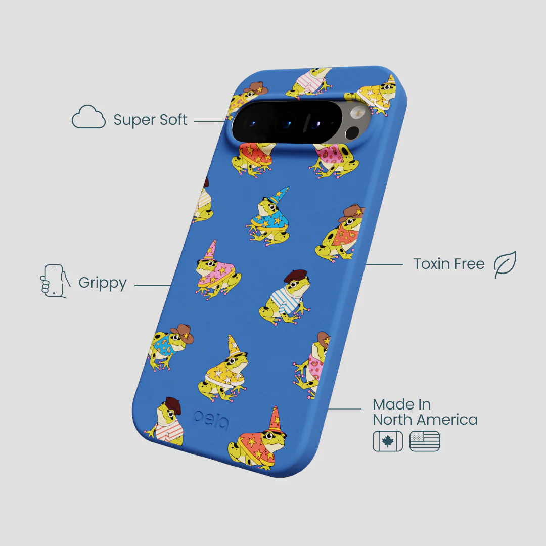 Electric Blue Fancy Frogs Google Pixel 9/9 Pro Case - Image 4