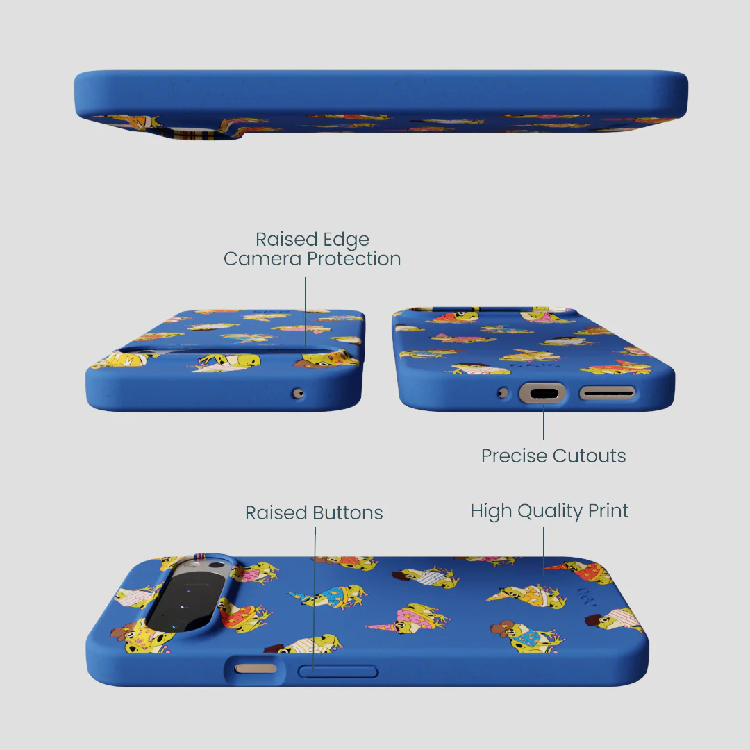 Electric Blue Fancy Frogs Google Pixel 9 Pro XL Case - Image 3
