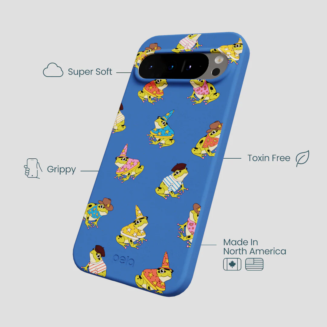 Electric Blue Fancy Frogs Google Pixel 9 Pro XL Case - Image 4