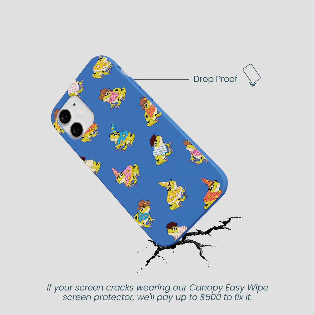 Electric Blue Fancy Frogs iPhone 12 Mini Case - Image 5