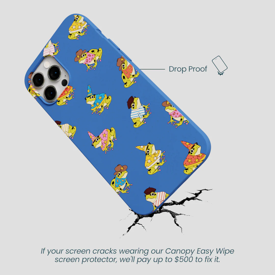 Electric Blue Fancy Frogs iPhone 12 Pro Max Case - Image 5