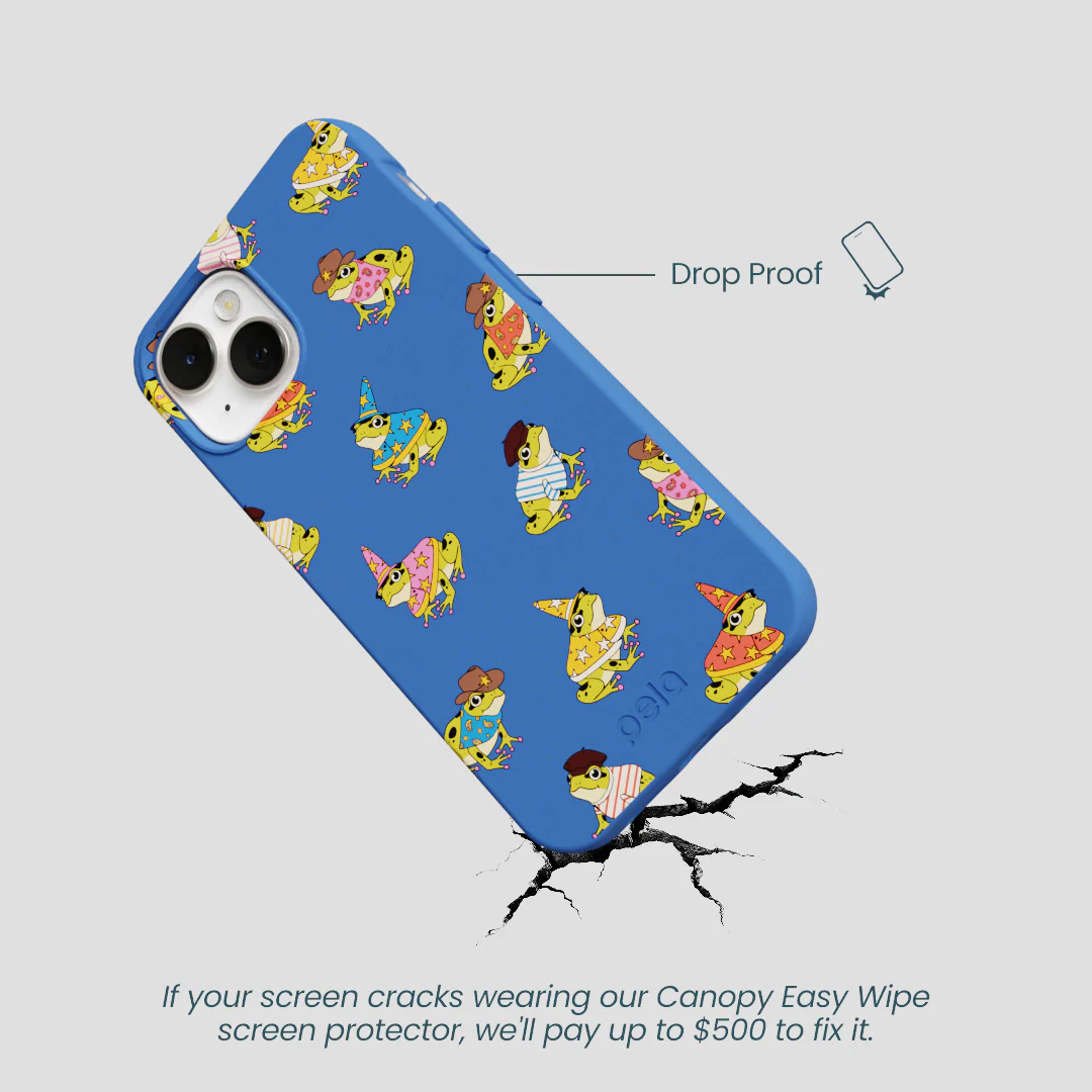 Electric Blue Fancy Frogs iPhone 13 Case - Image 5