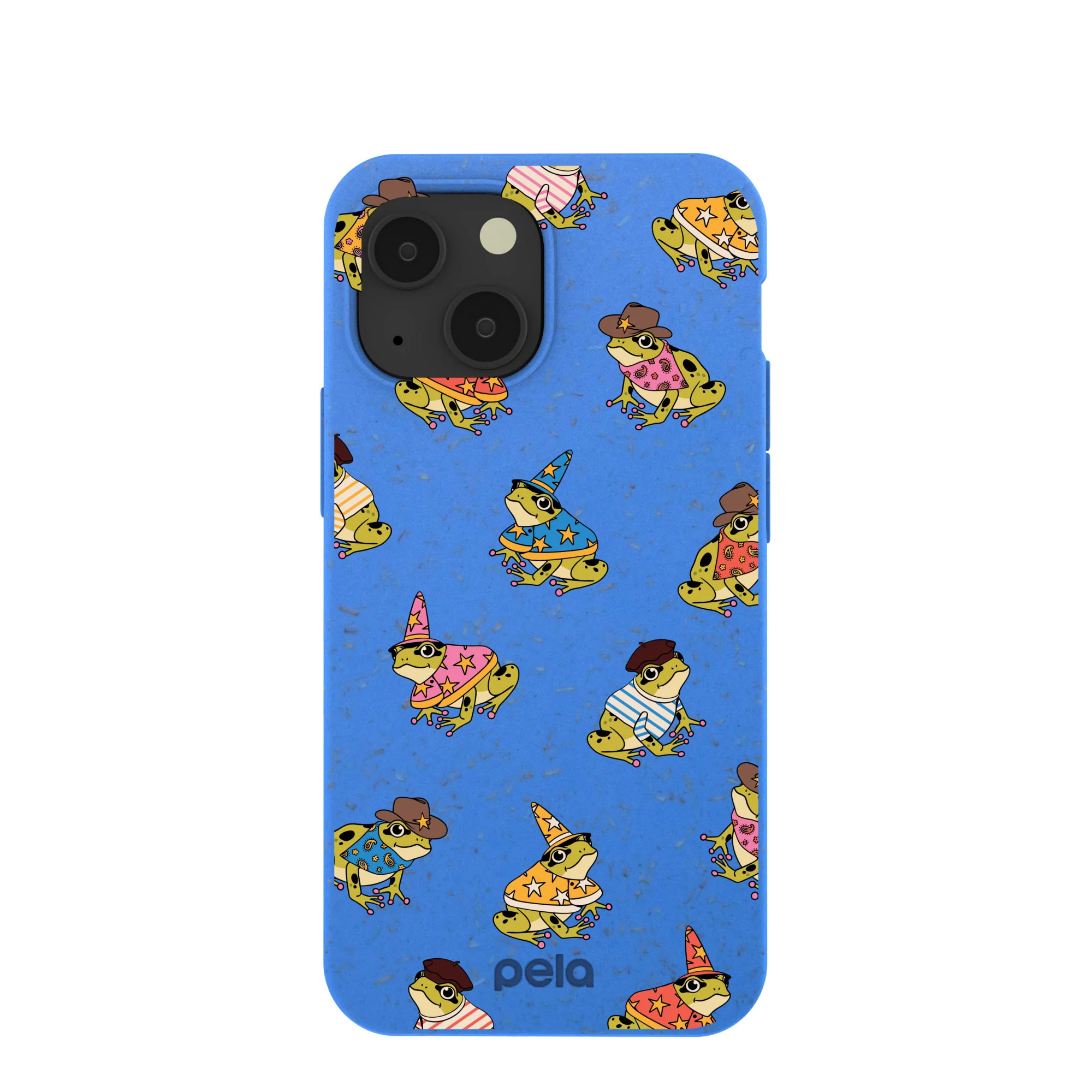 Electric Blue Fancy Frogs iPhone 13 Mini Case