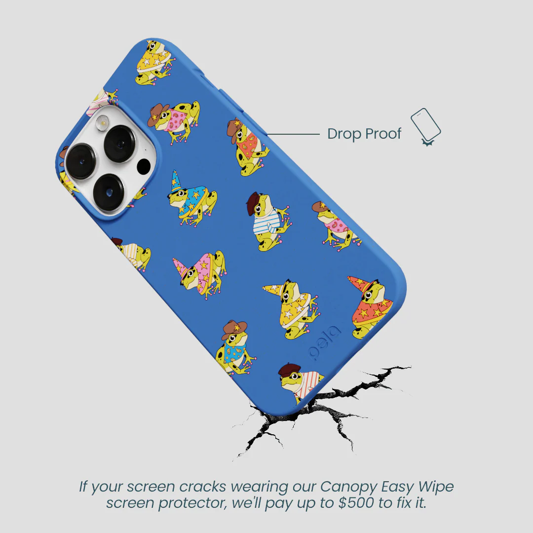 Electric Blue Fancy Frogs iPhone 13 Pro Max Case - Image 5