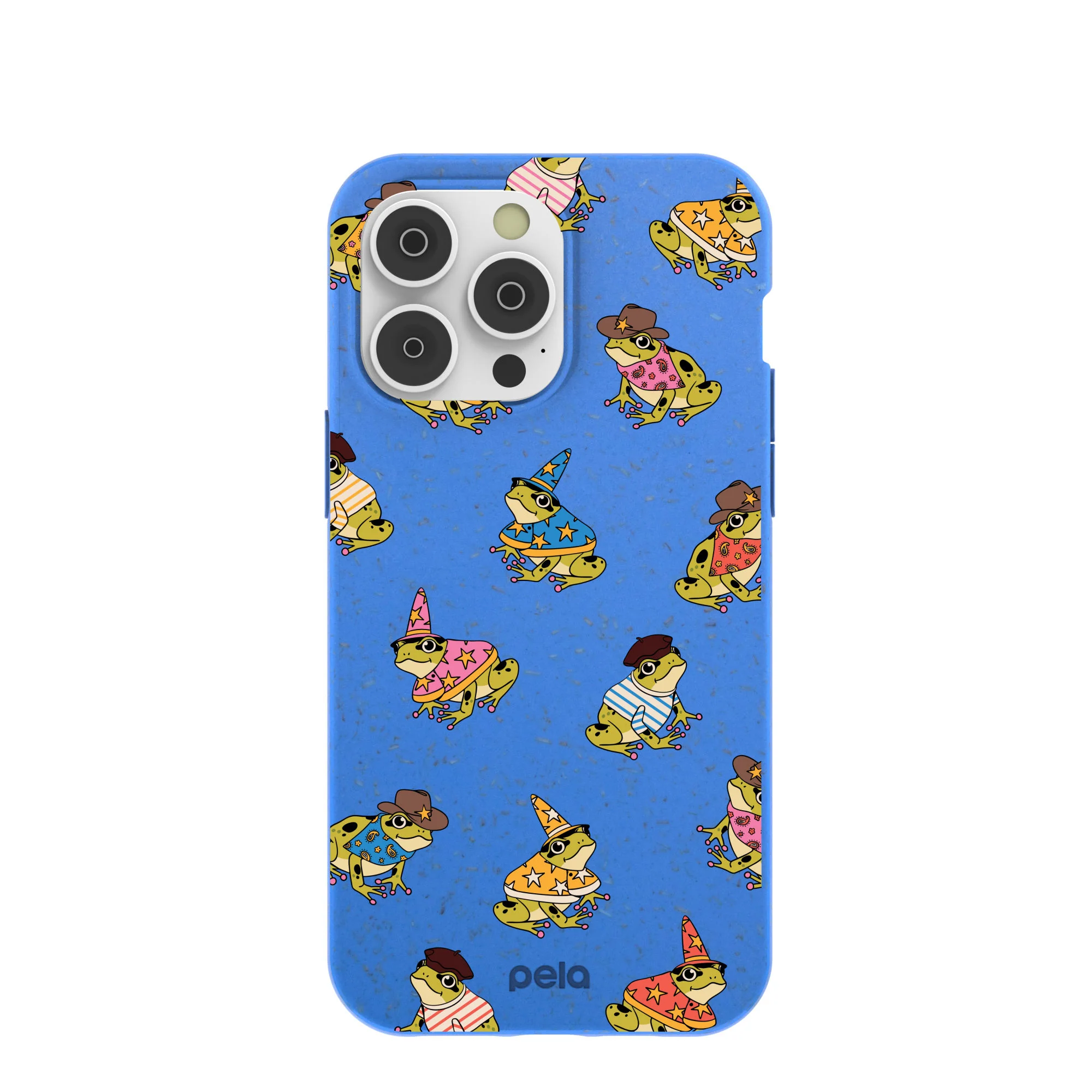 Electric Blue Fancy Frogs iPhone 14 Pro Max Case