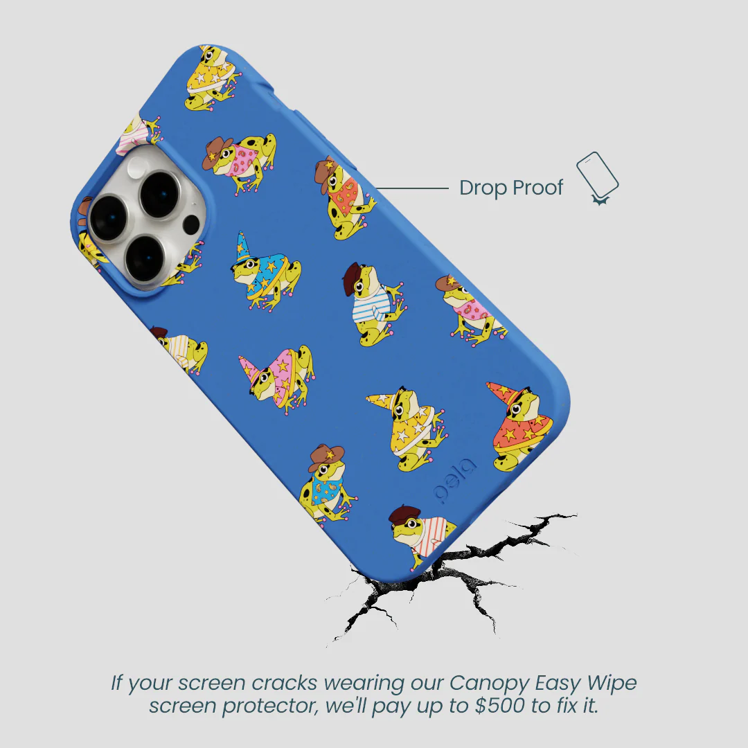 Electric Blue Fancy Frogs iPhone 14 Pro Max Case - Image 5