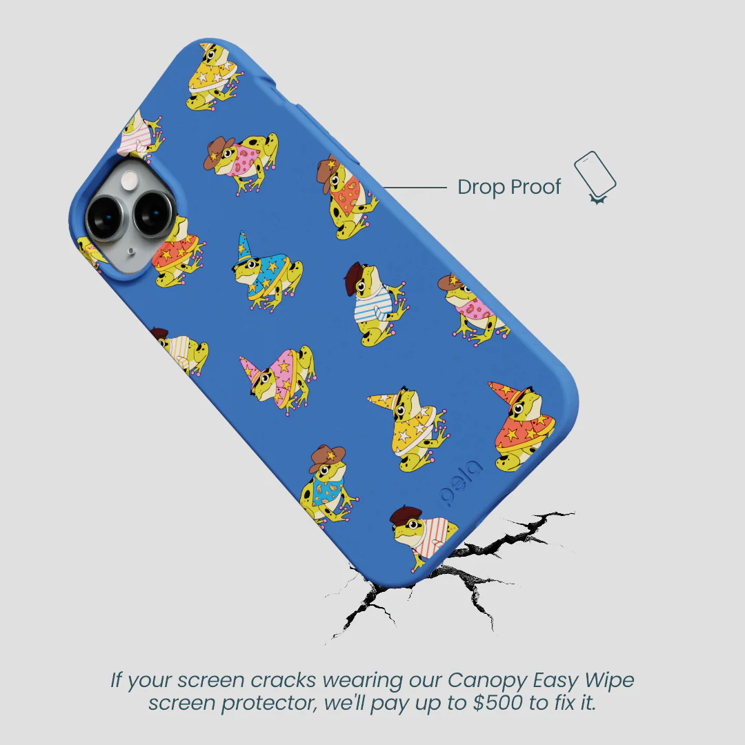 Electric Blue Fancy Frogs iPhone 15 Plus Case - Image 5