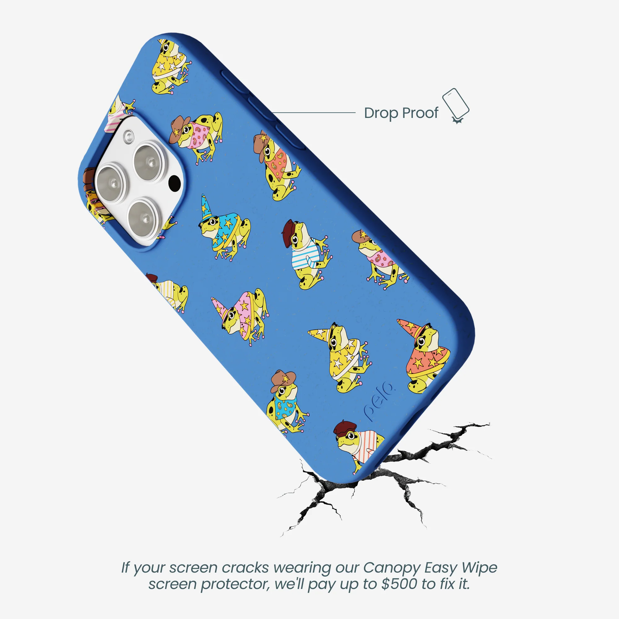Electric Blue Fancy Frogs iPhone 16 Pro Max Case - Image 5