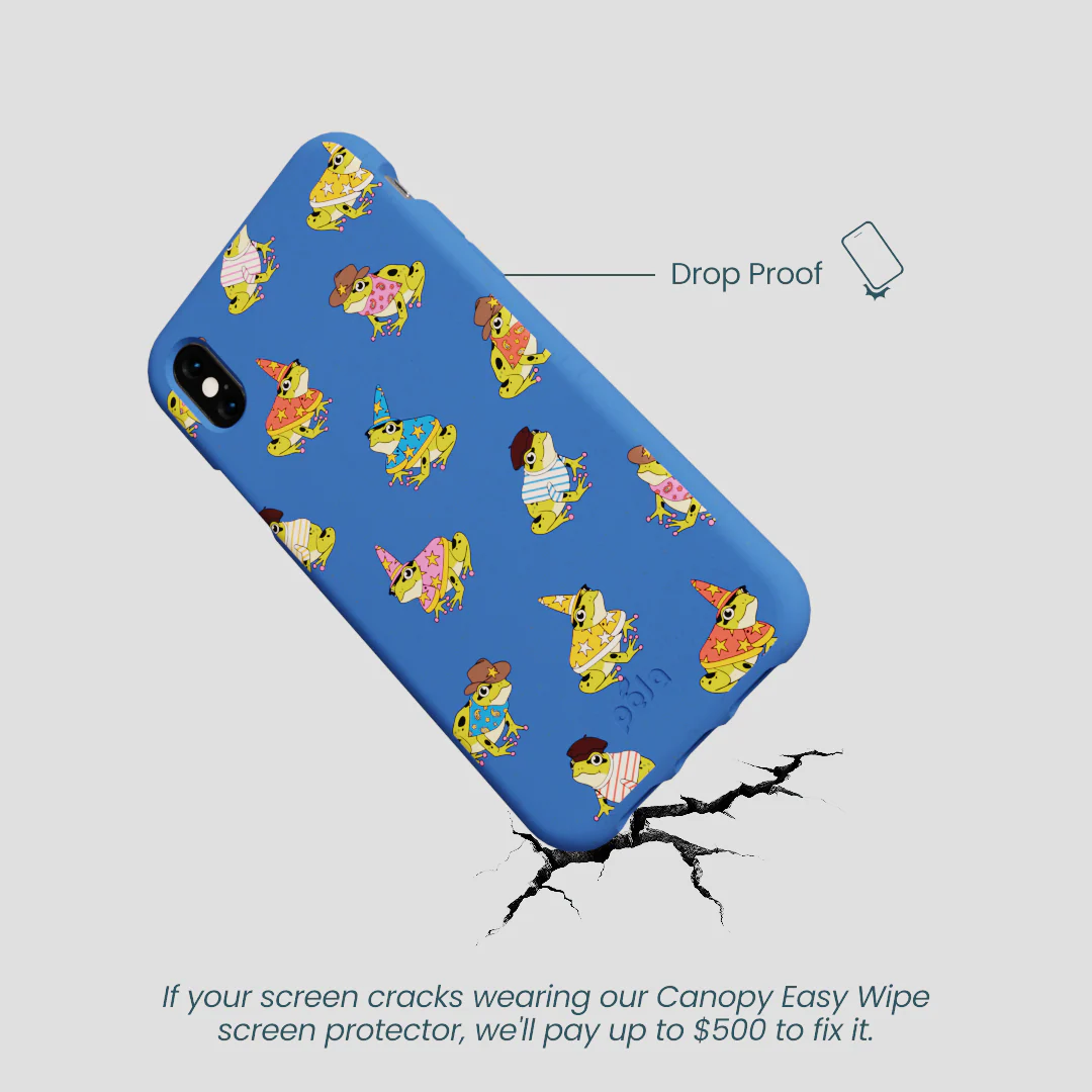 Electric Blue Fancy Frogs iPhone XR Case - Image 5