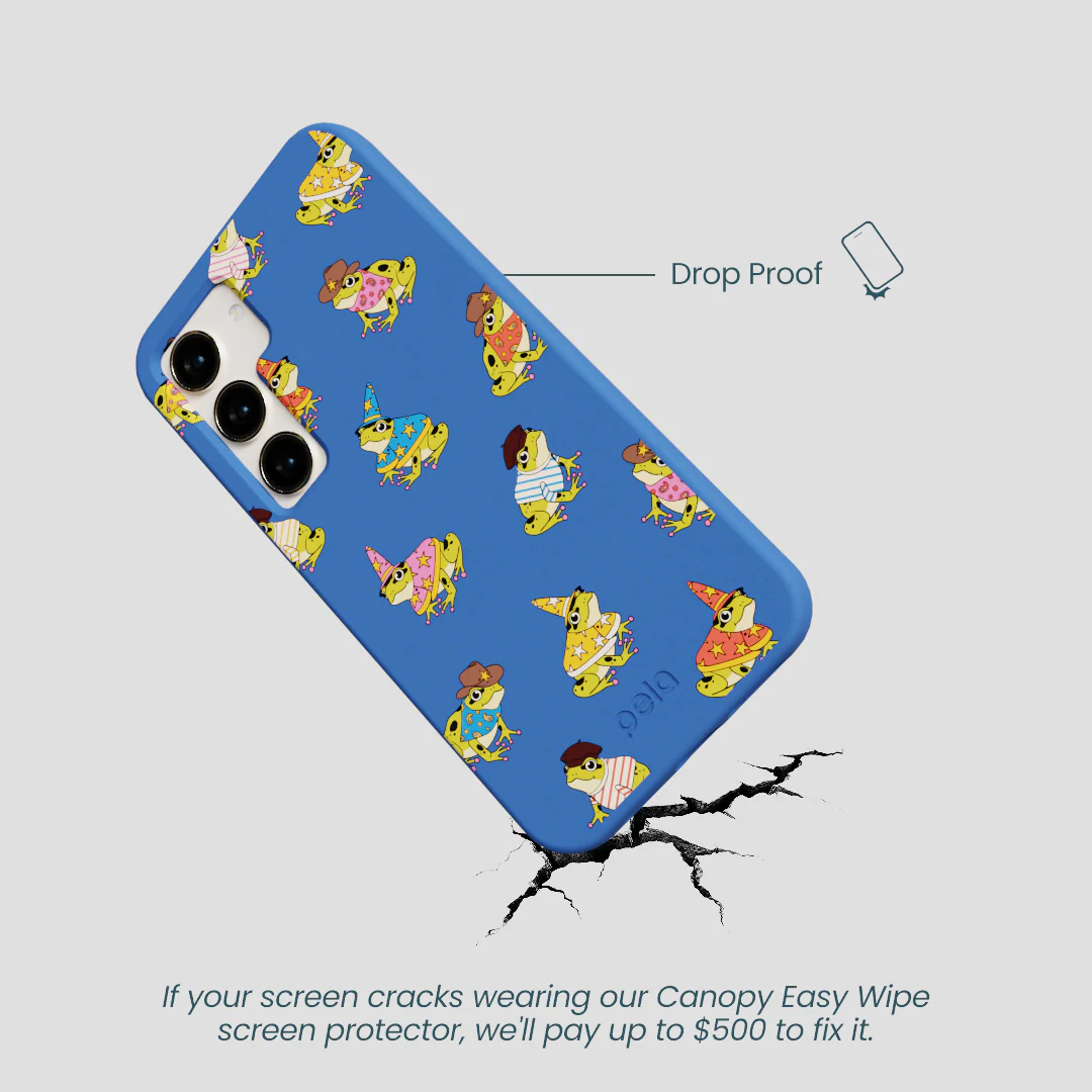Electric Blue Fancy Frogs Samsung Galaxy S23 Case - Image 5