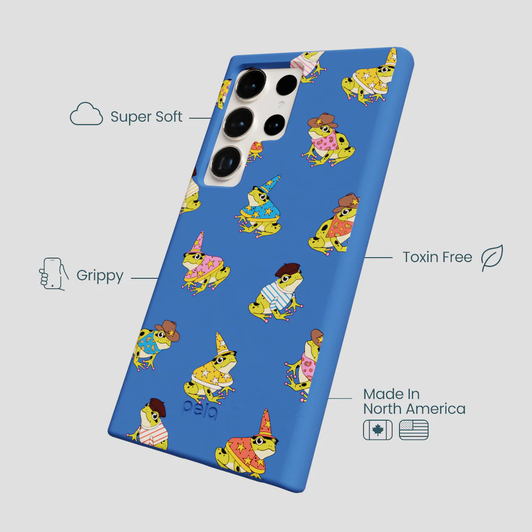 Electric Blue Fancy Frogs Samsung Galaxy S24 Ultra Case - Image 4
