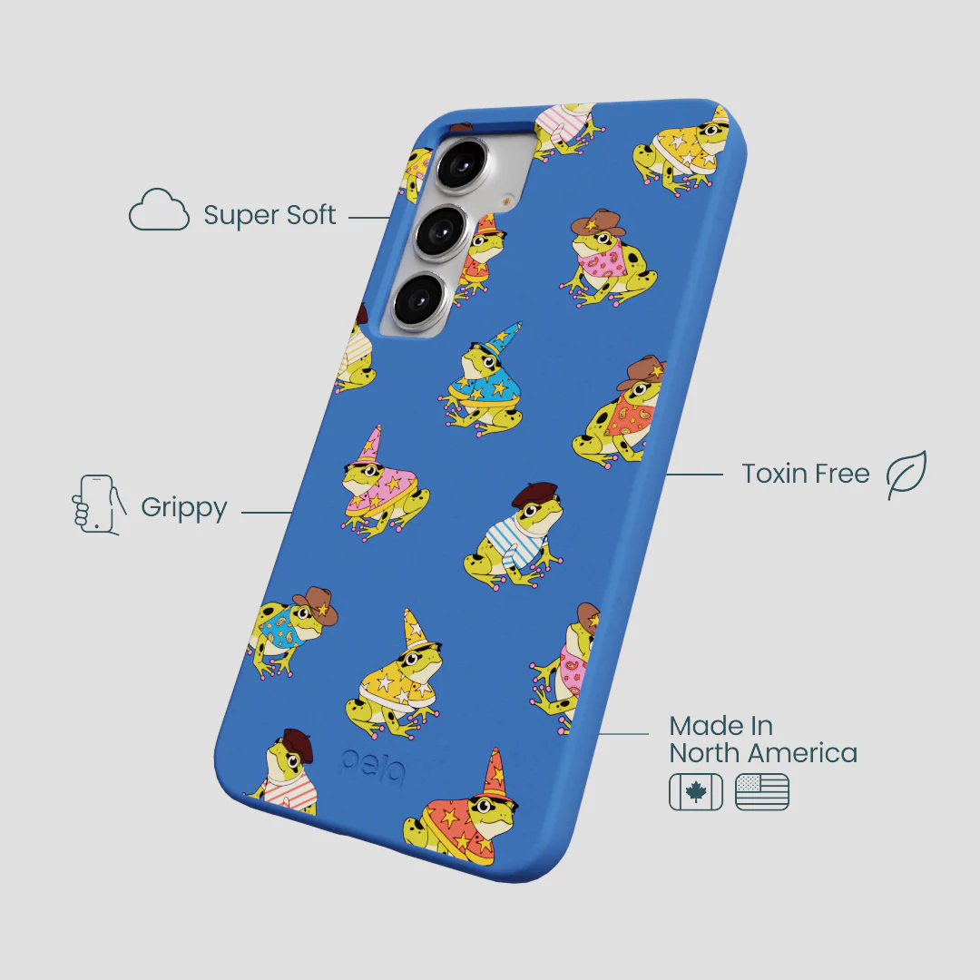 Electric Blue Fancy Frogs Samsung Galaxy S25+(Plus) Case - Image 4