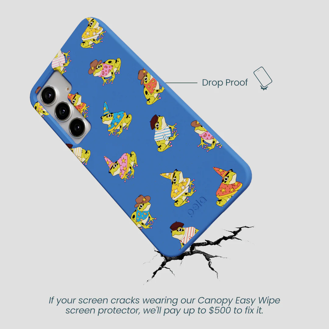 Electric Blue Fancy Frogs Samsung Galaxy S25+(Plus) Case - Image 5