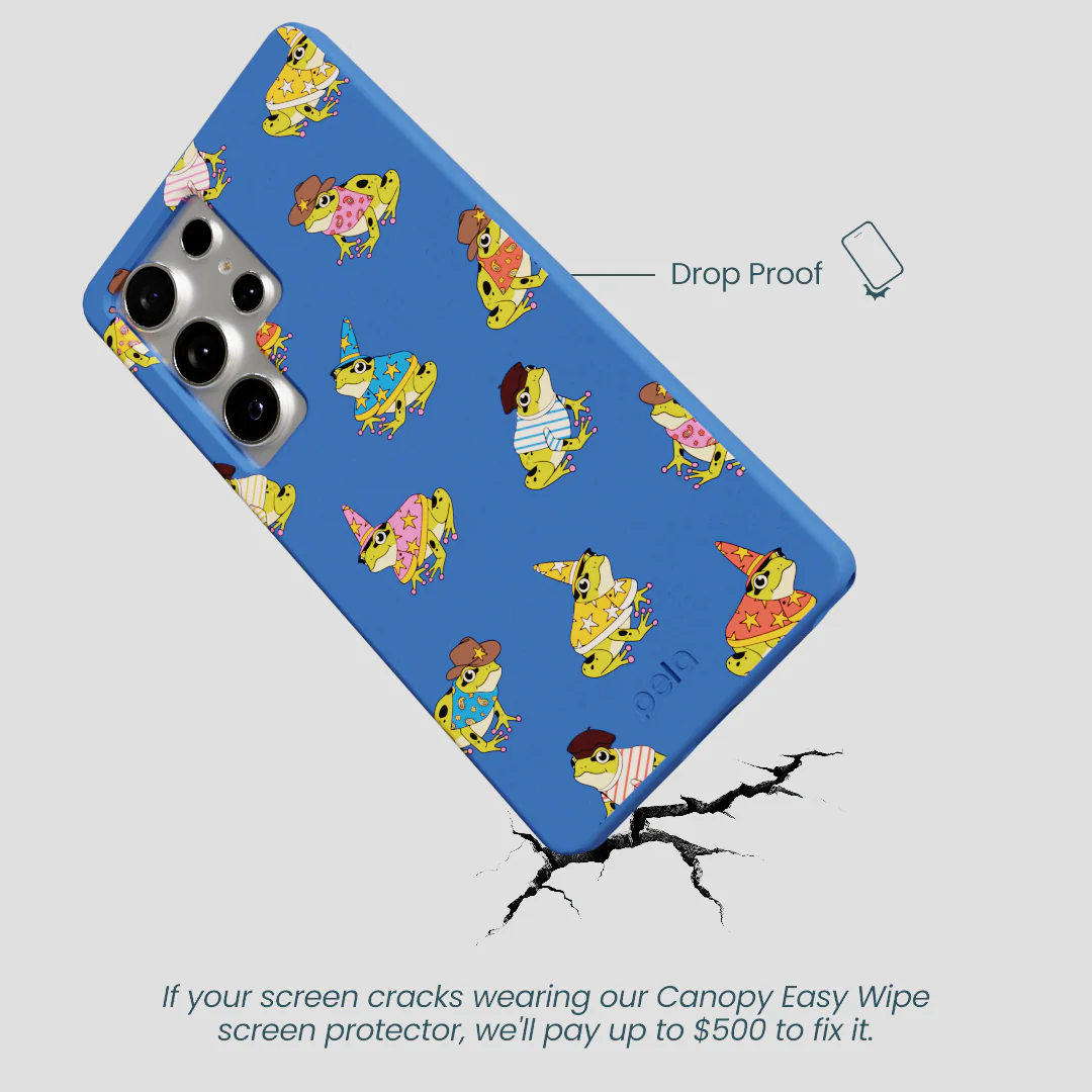 Electric Blue Fancy Frogs Samsung Galaxy S25 Ultra Case - Image 5