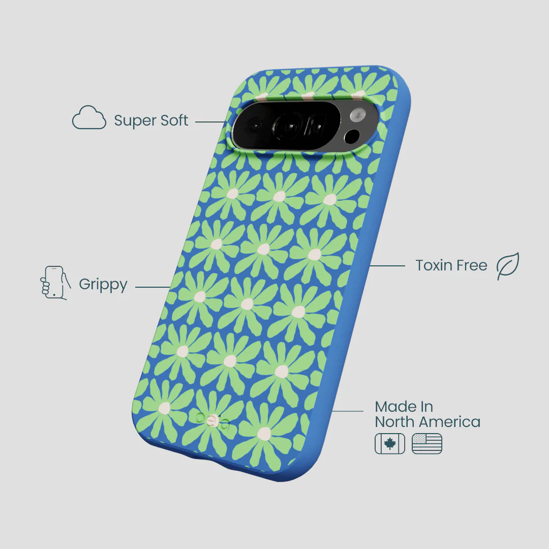 Electric Blue Flower Child Google Pixel 10/10 Pro Case - Image 3