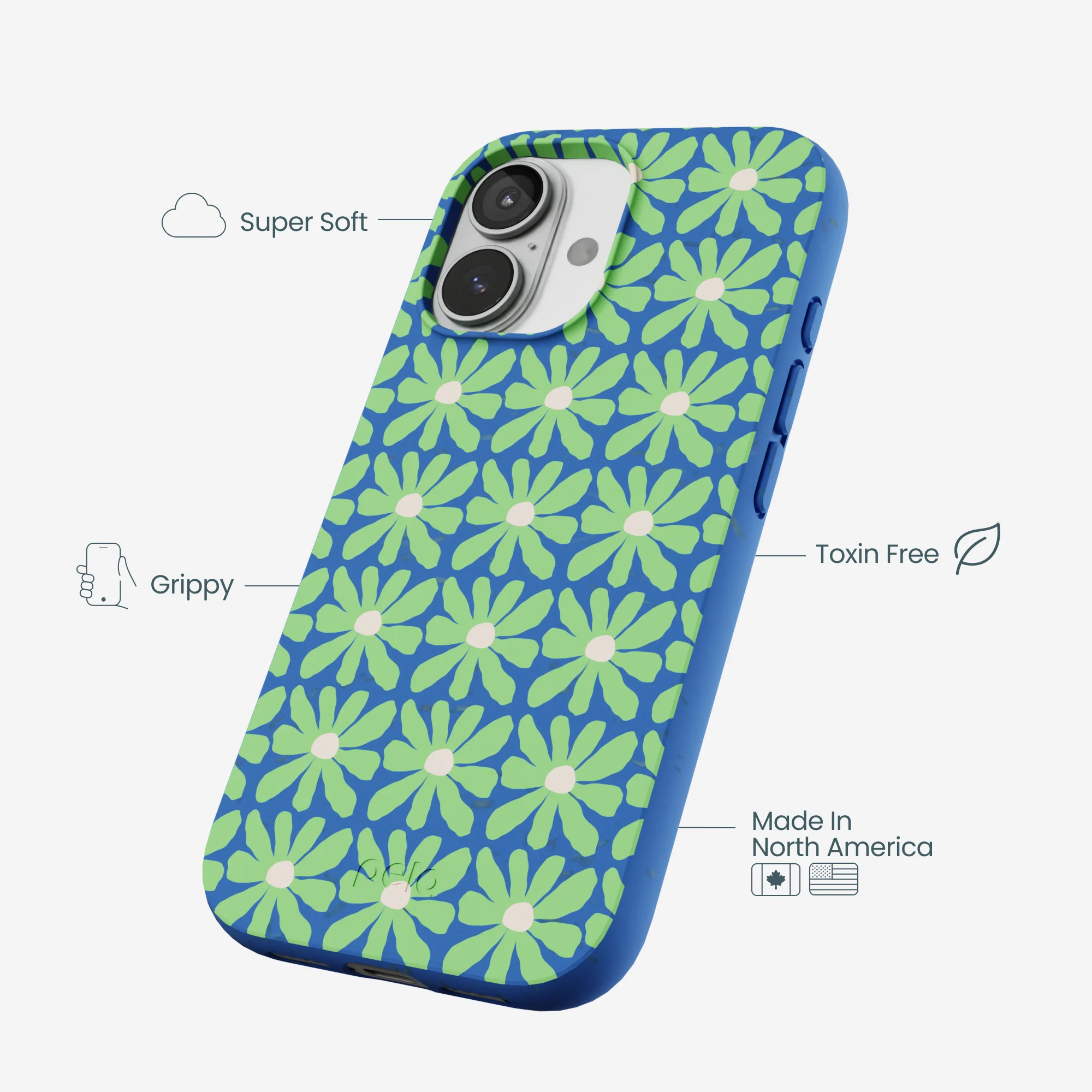 Electric Blue Flower Child iPhone 17 Case - Image 4