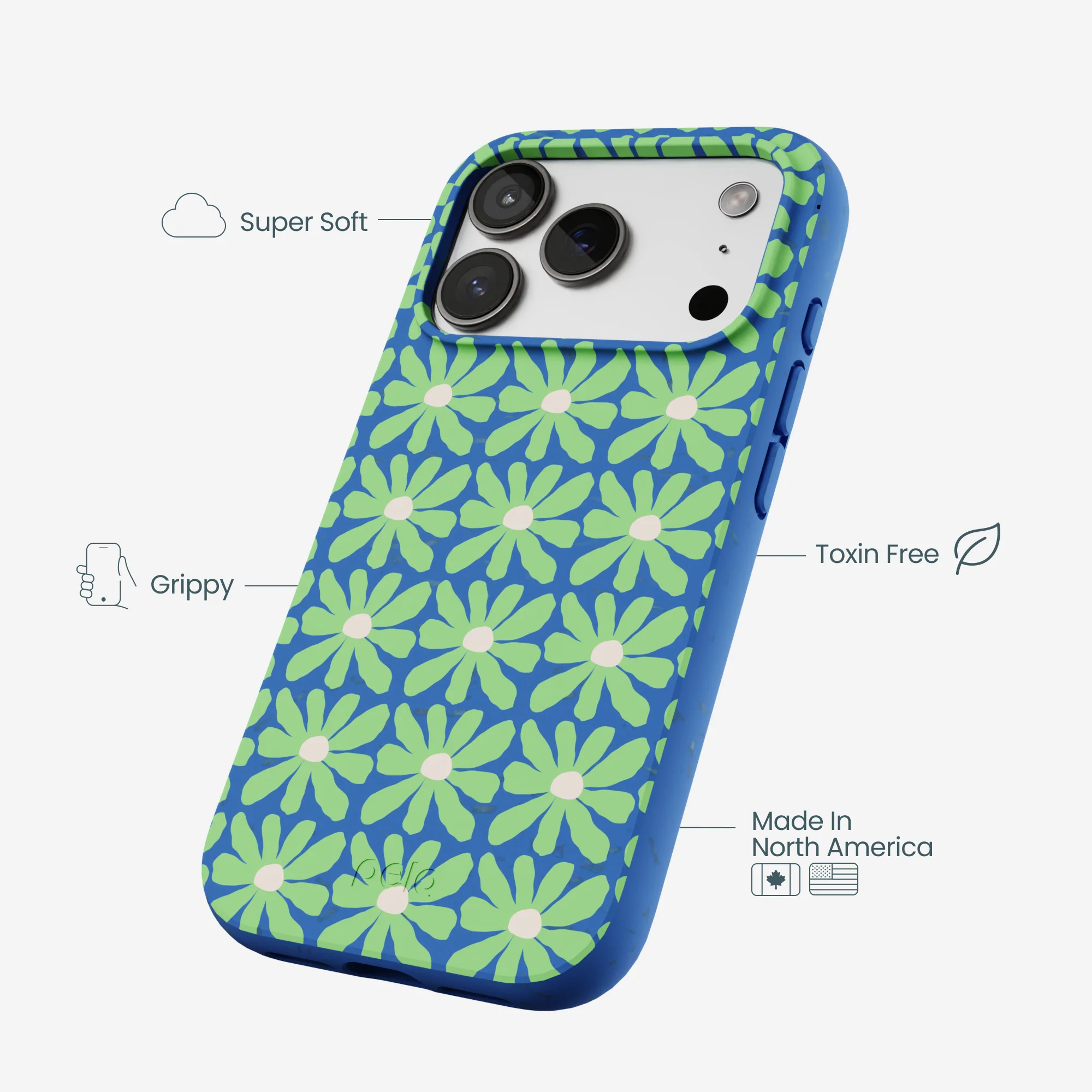 Electric Blue Flower Child iPhone 17 Pro Case - Image 4