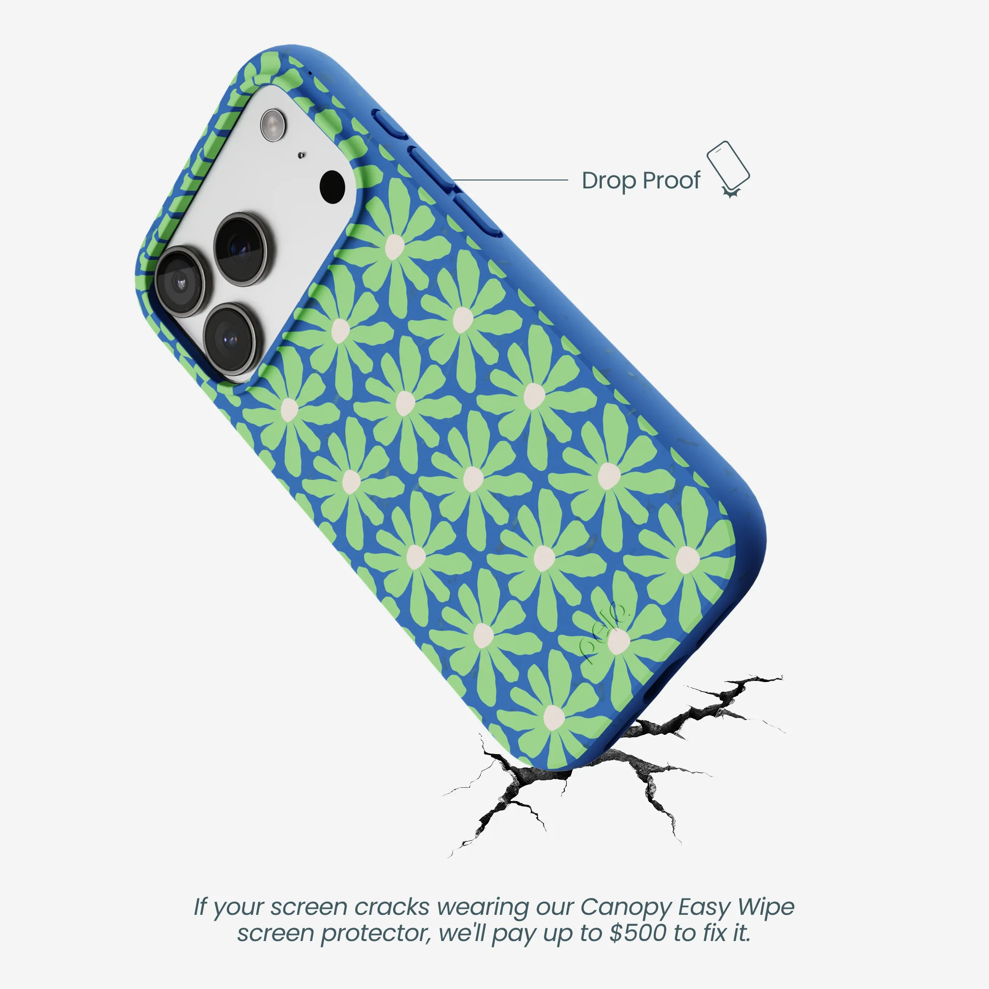 Electric Blue Flower Child iPhone 17 Pro Case - Image 5