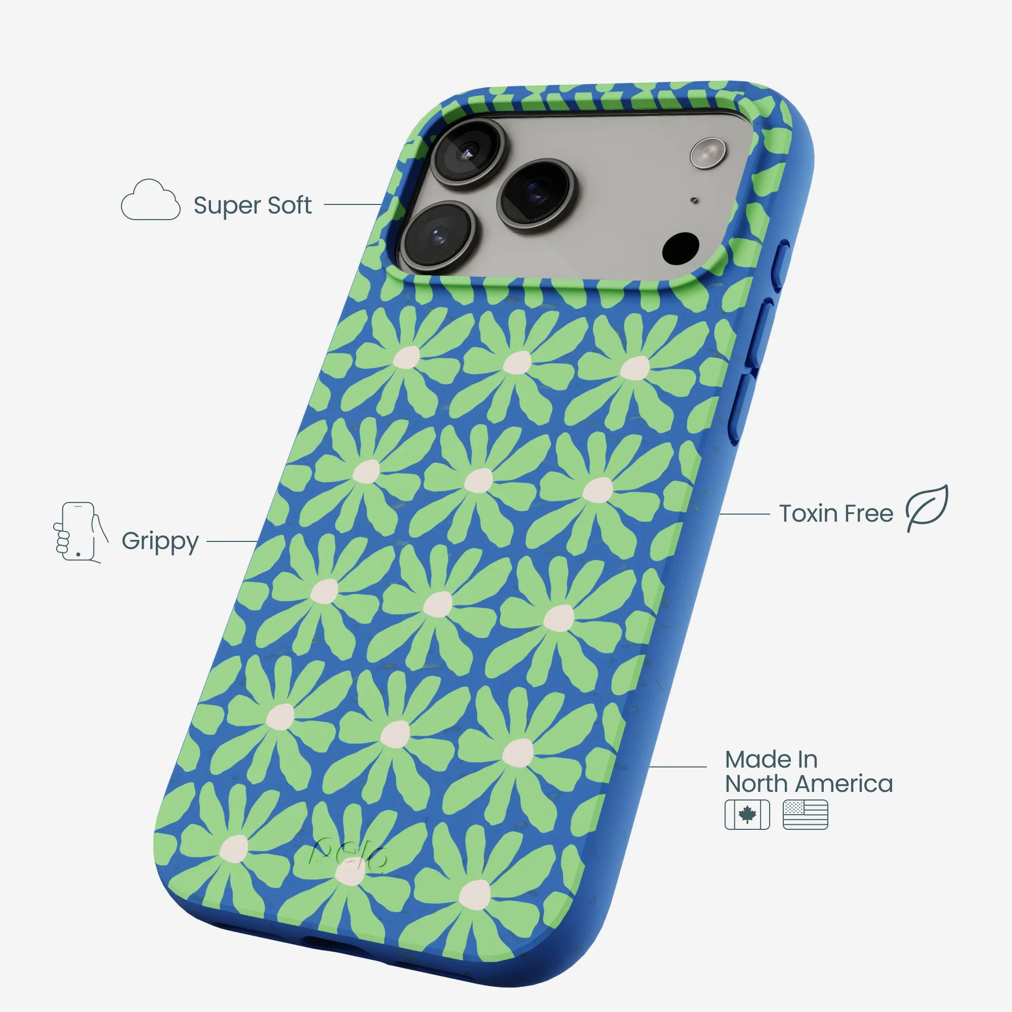 Electric Blue Flower Child iPhone 17 Pro Max Case - Image 4