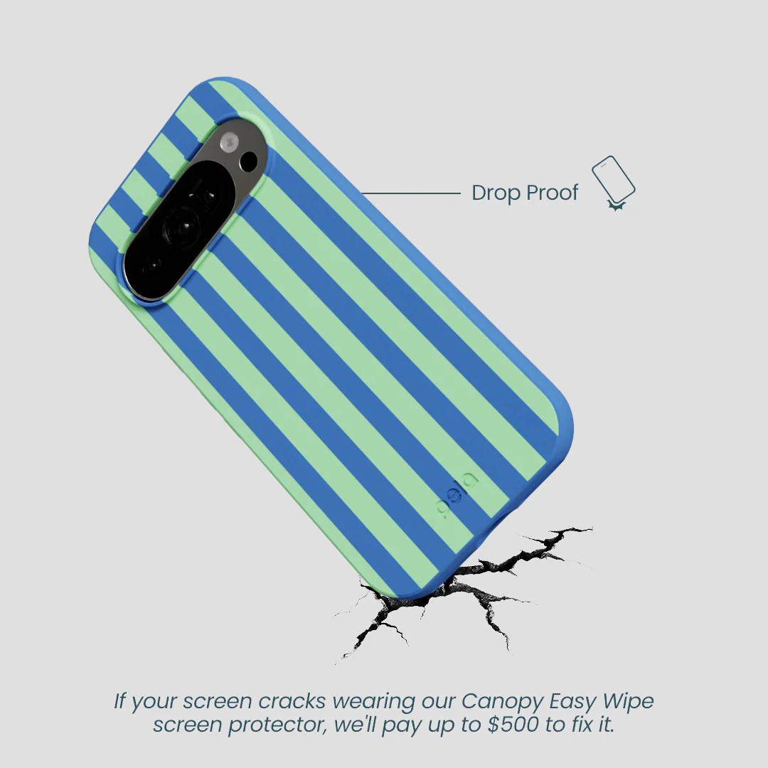 Electric Blue Fresh Green Stripes Google Pixel 10/10 Pro Case - Image 5