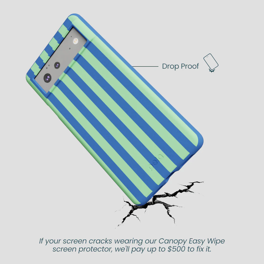 Electric Blue Fresh Green Stripes Google Pixel 6a Case - Image 5