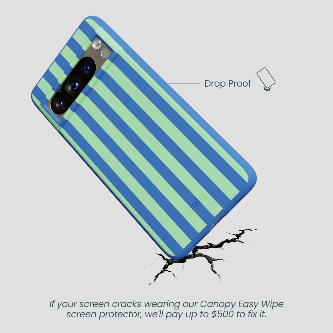 Electric Blue Fresh Green Stripes Google Pixel 8 Pro Case - Image 5