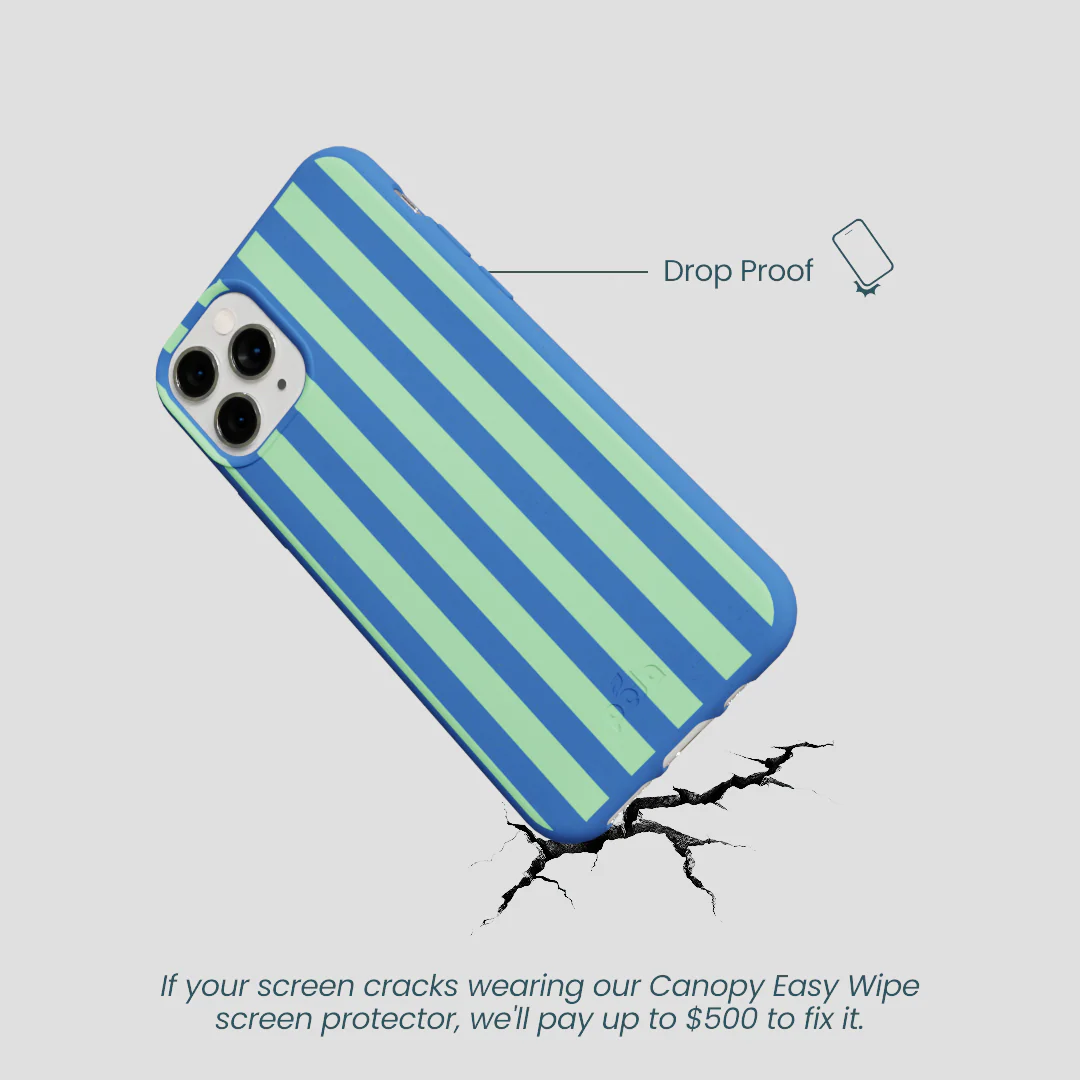 Electric Blue Fresh Green Stripes iPhone 11 Pro Case - Image 5