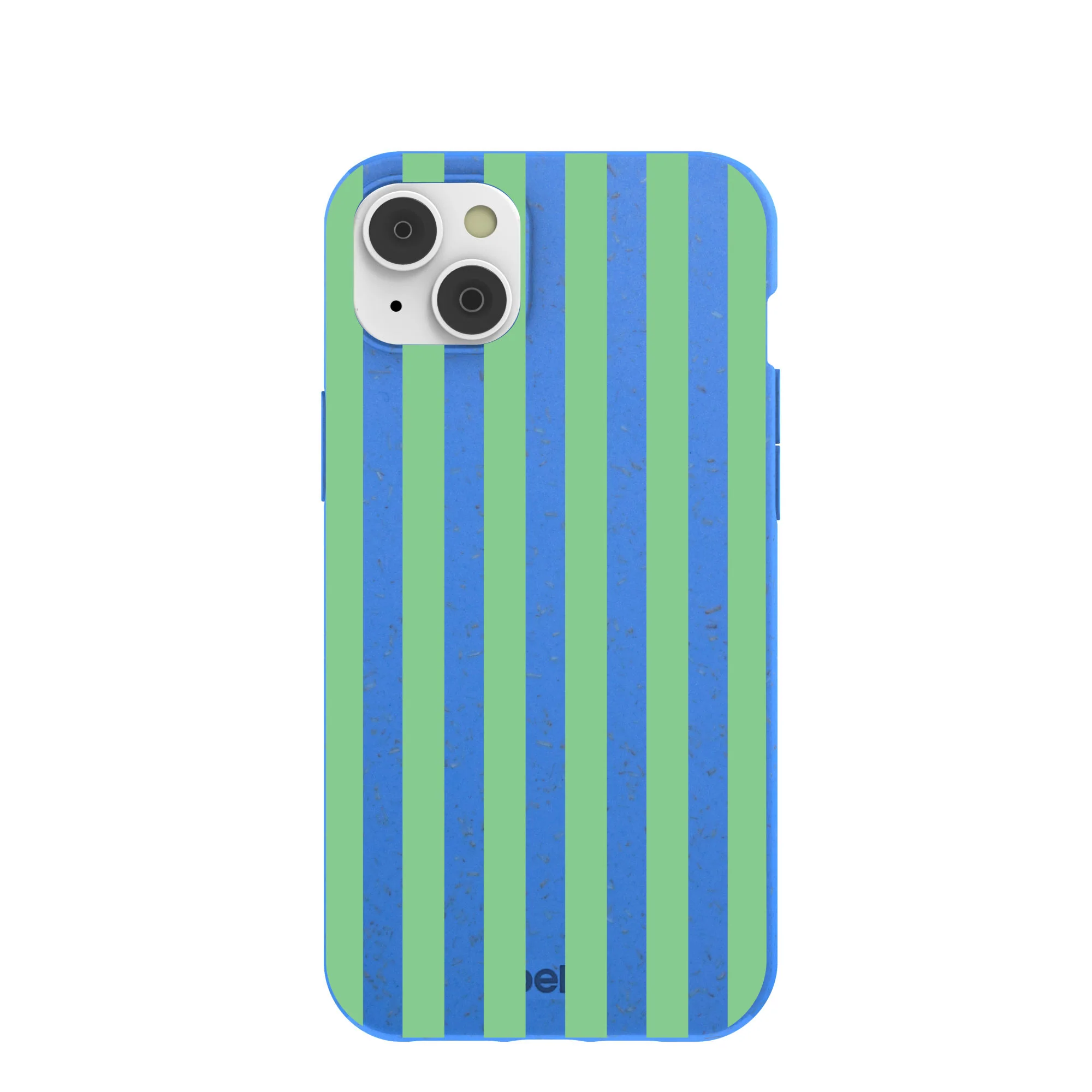 Electric Blue Fresh Green Stripes iPhone 14 Plus Case