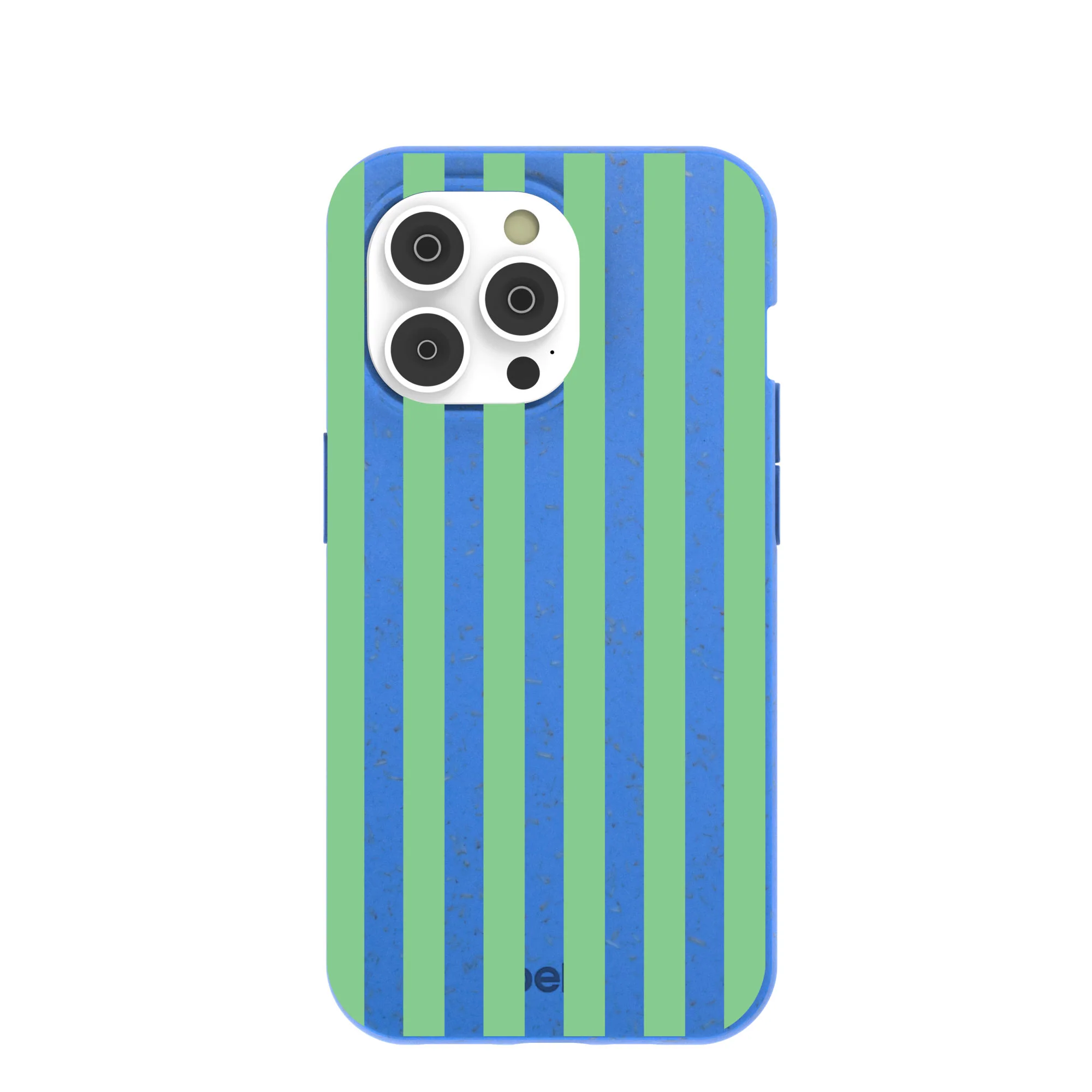 Electric Blue Fresh Green Stripes iPhone 14 Pro Case