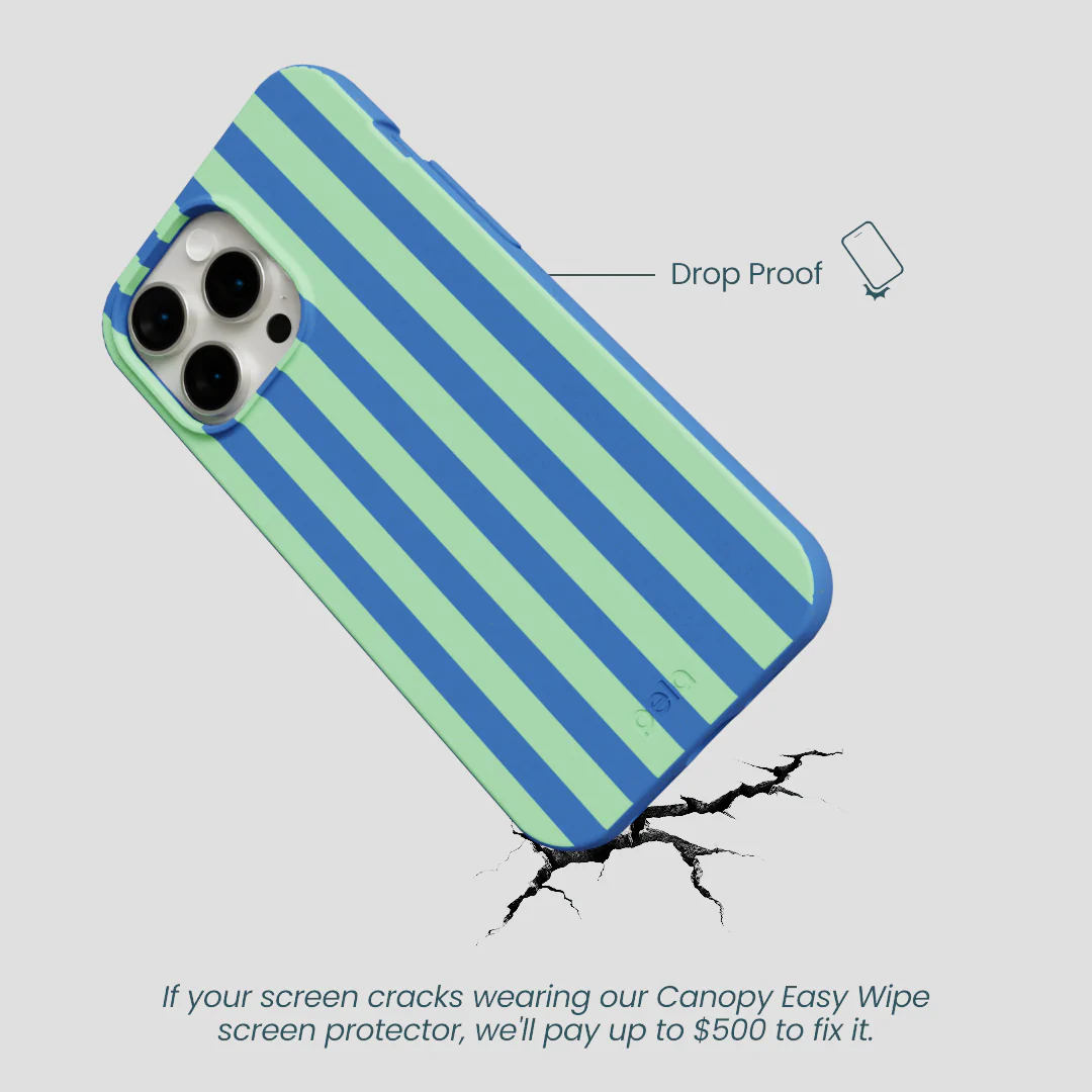 Electric Blue Fresh Green Stripes iPhone 14 Pro Max Case - Image 5