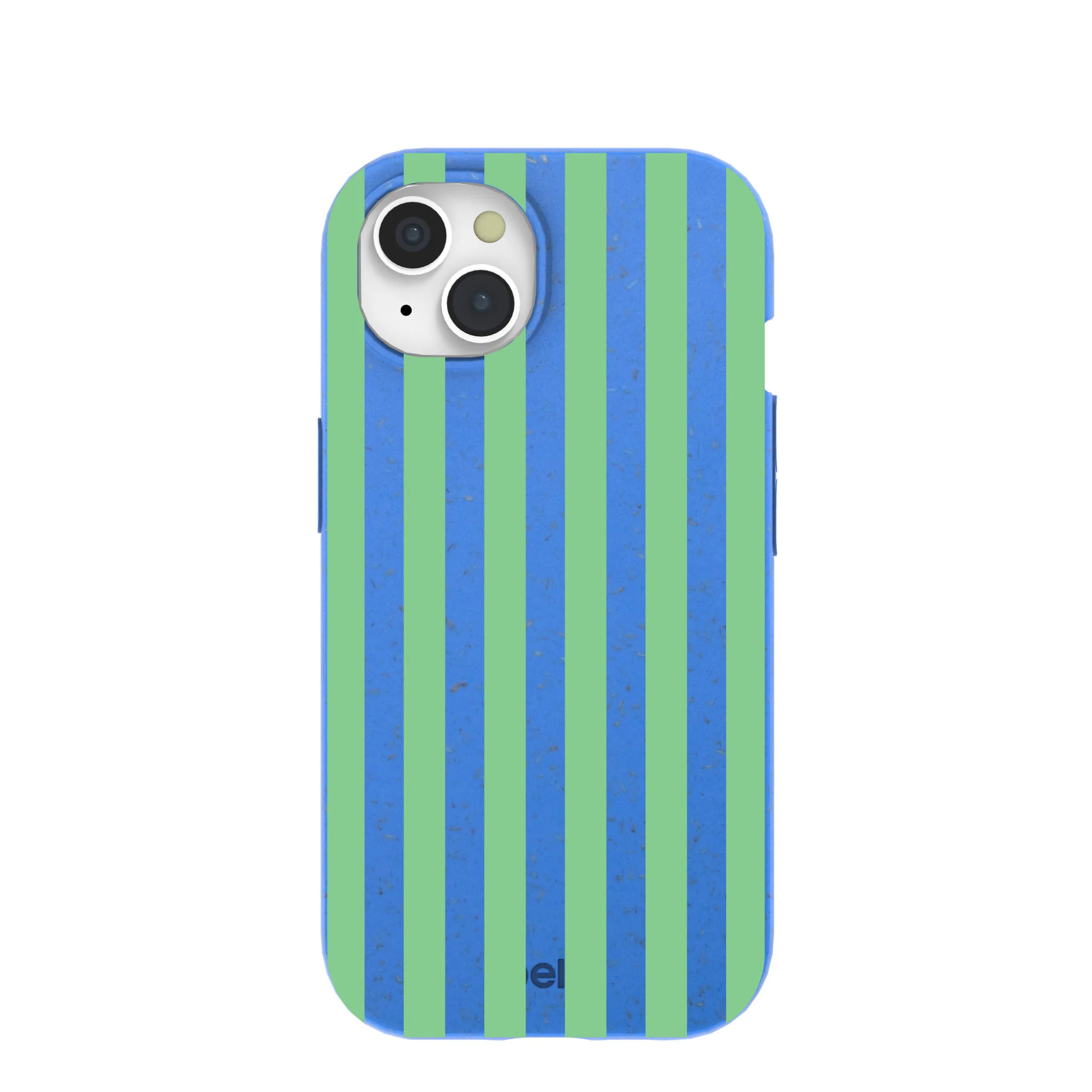 Electric Blue Fresh Green Stripes iPhone 15 Case