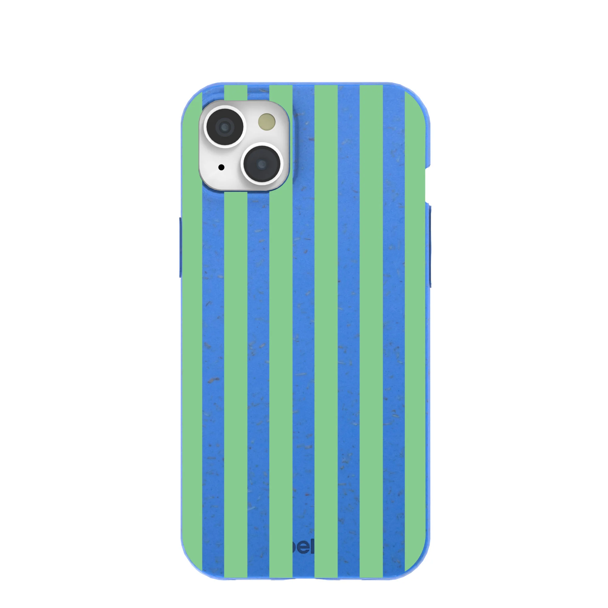 Electric Blue Fresh Green Stripes iPhone 15 Plus Case