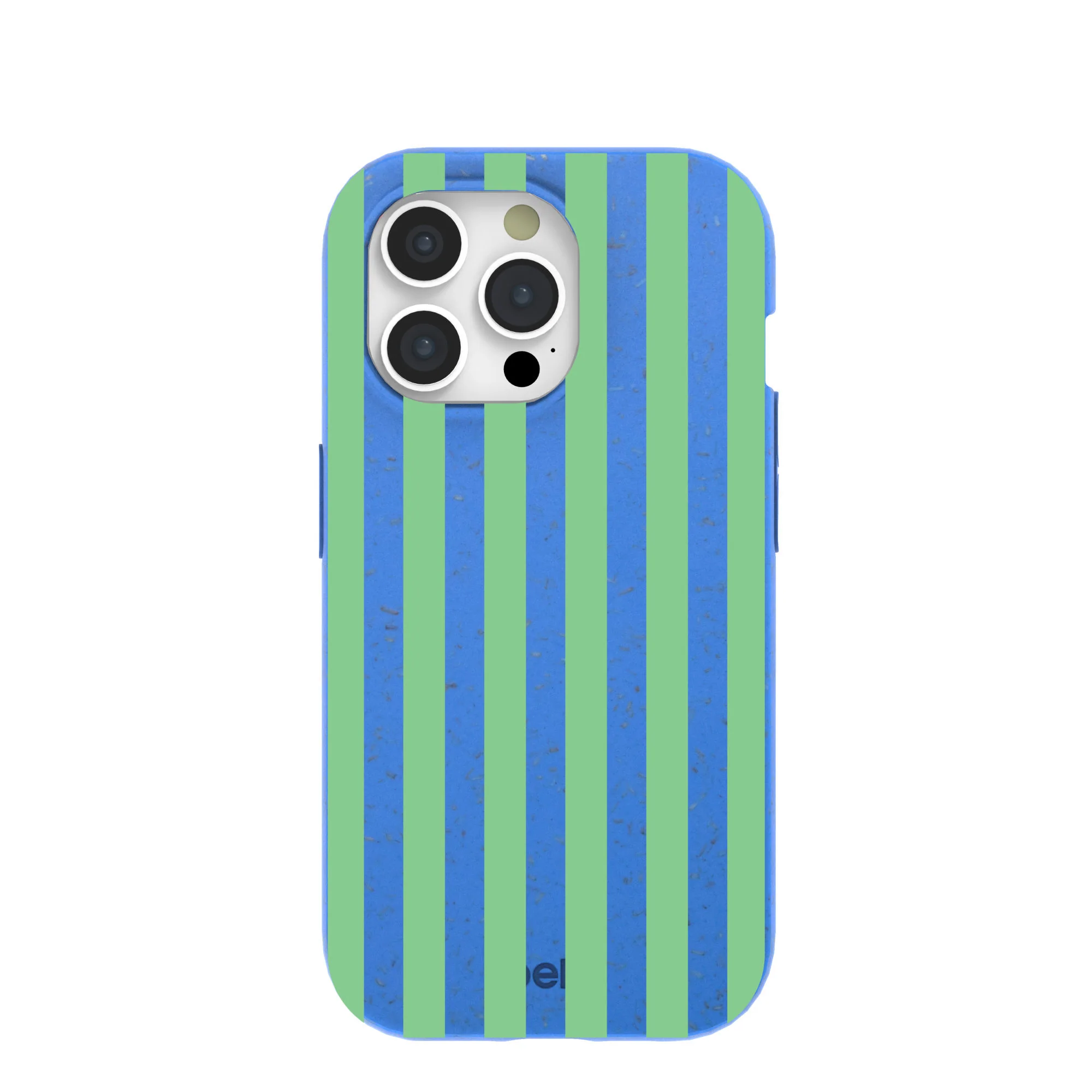 Electric Blue Fresh Green Stripes iPhone 15 Pro Case