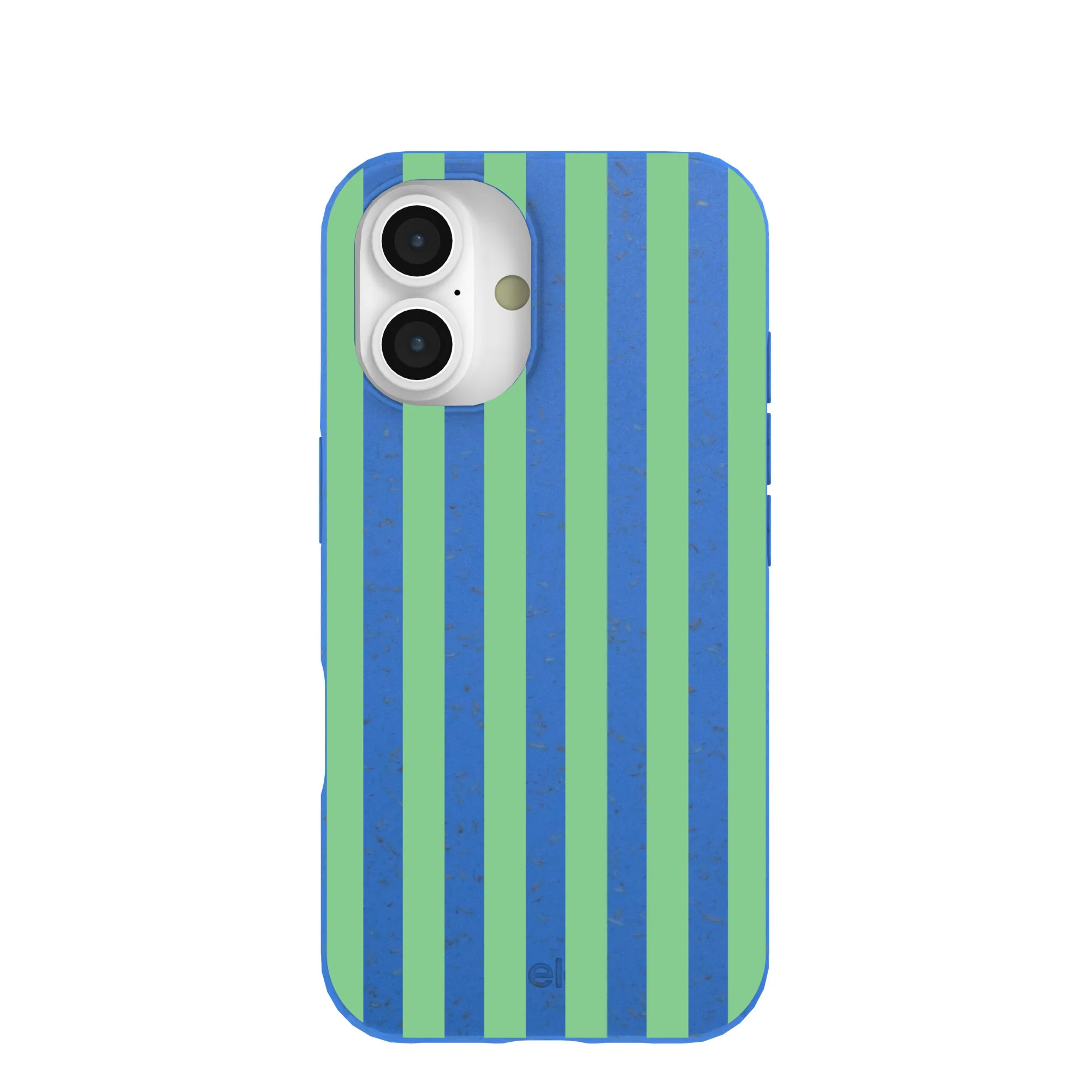 Electric Blue Fresh Green Stripes iPhone 16 Case