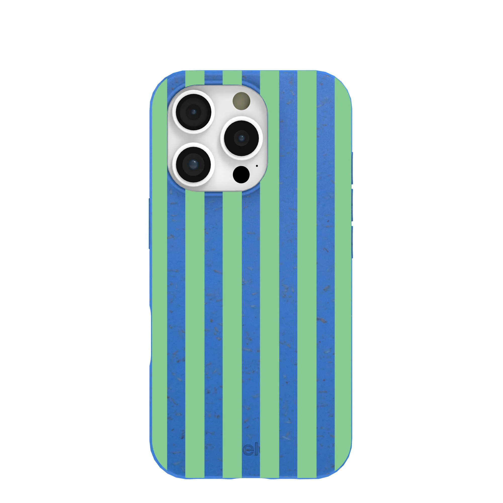 Electric Blue Fresh Green Stripes iPhone 16 Pro Case