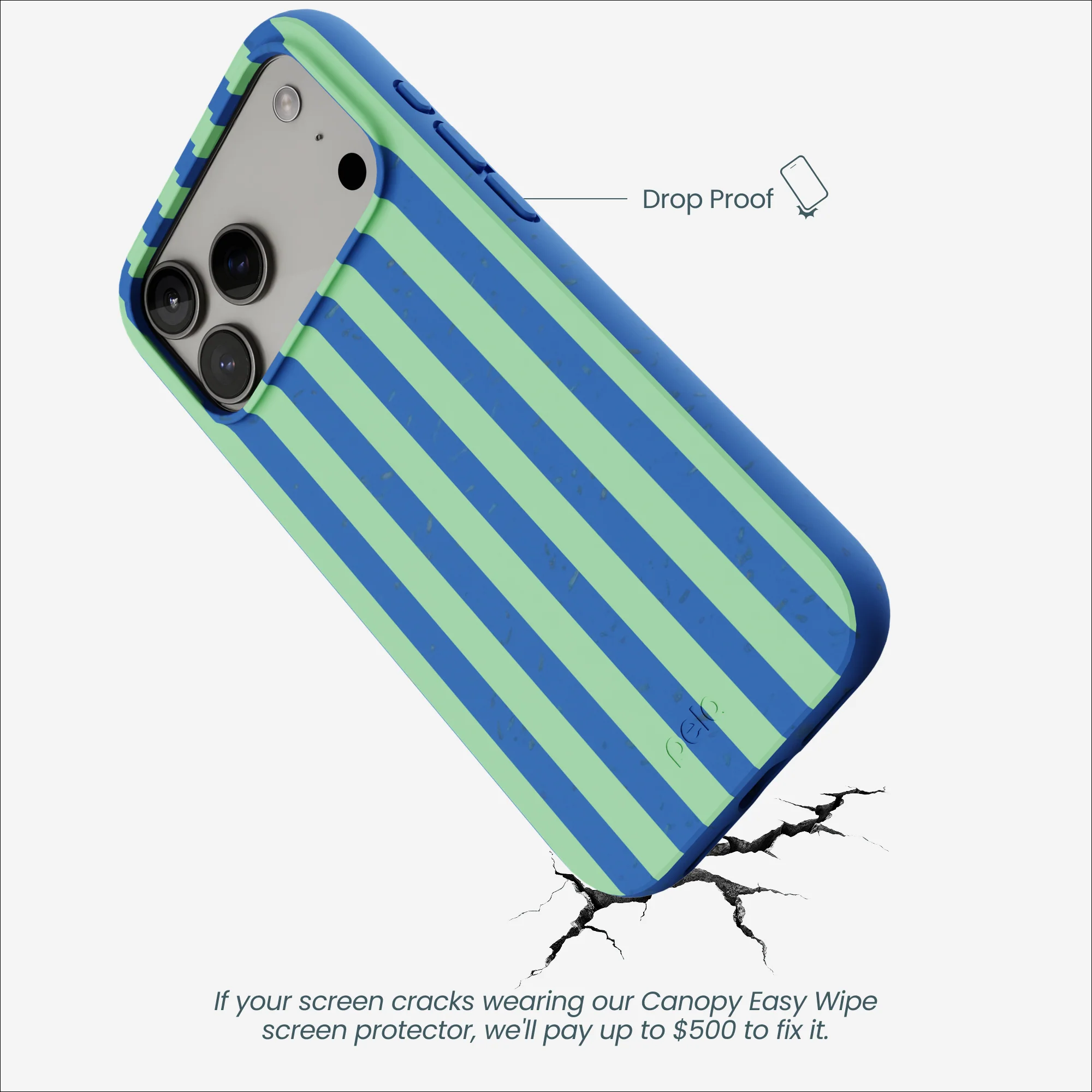 Electric Blue Fresh Green Stripes iPhone 17 Pro Max Case - Image 5