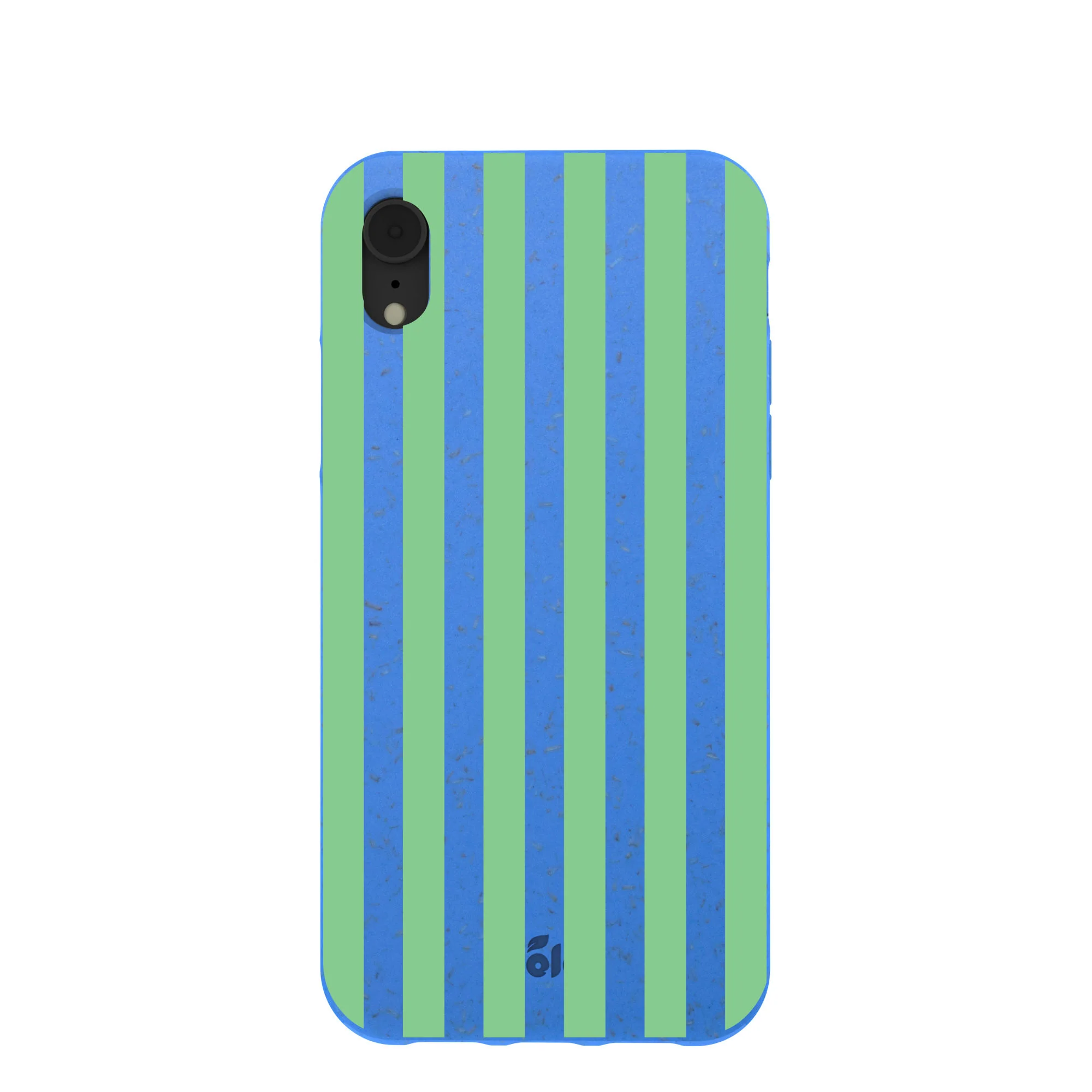 Electric Blue Fresh Green Stripes iPhone XR Case