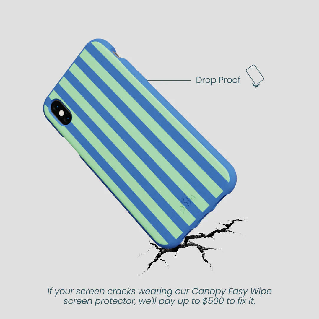 Electric Blue Fresh Green Stripes iPhone XR Case - Image 5