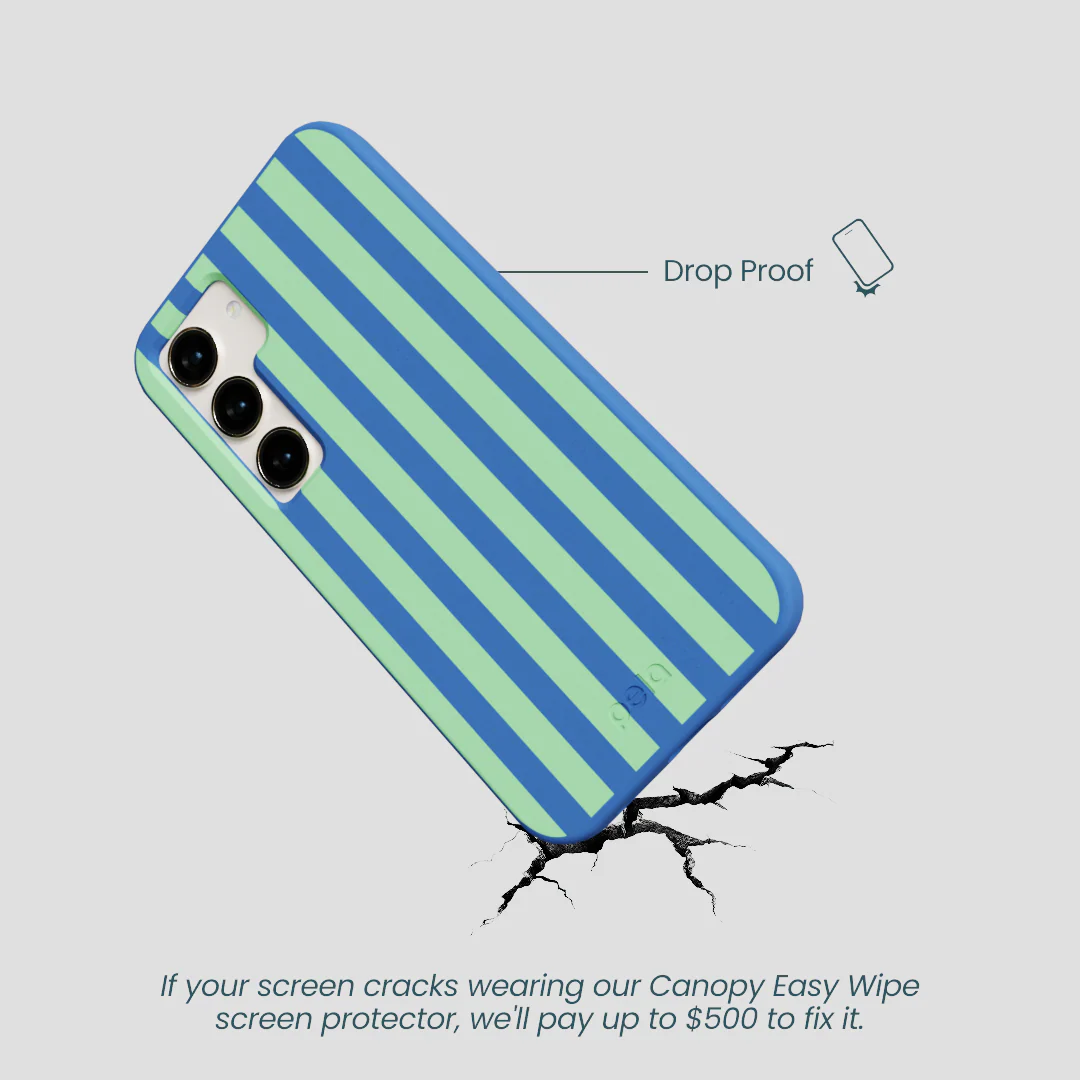 Electric Blue Fresh Green Stripes Samsung Galaxy S23 Case - Image 5
