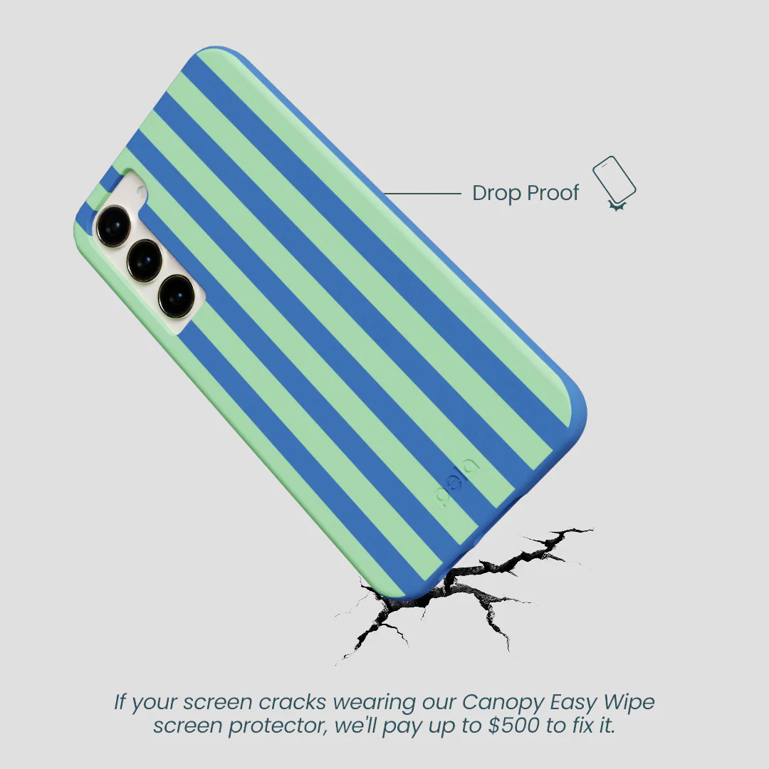 Electric Blue Fresh Green Stripes Samsung Galaxy S23+(Plus) Case - Image 5