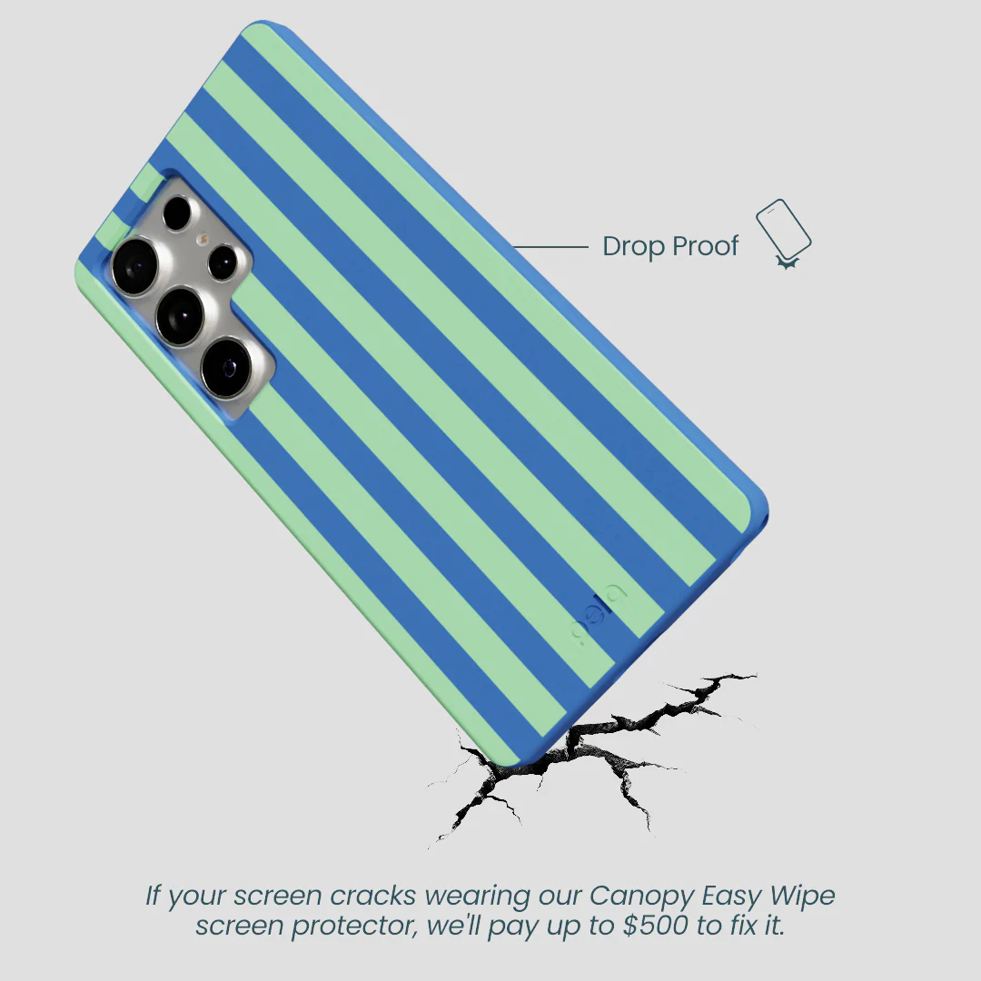 Electric Blue Fresh Green Stripes Samsung Galaxy S25 Ultra Case - Image 5