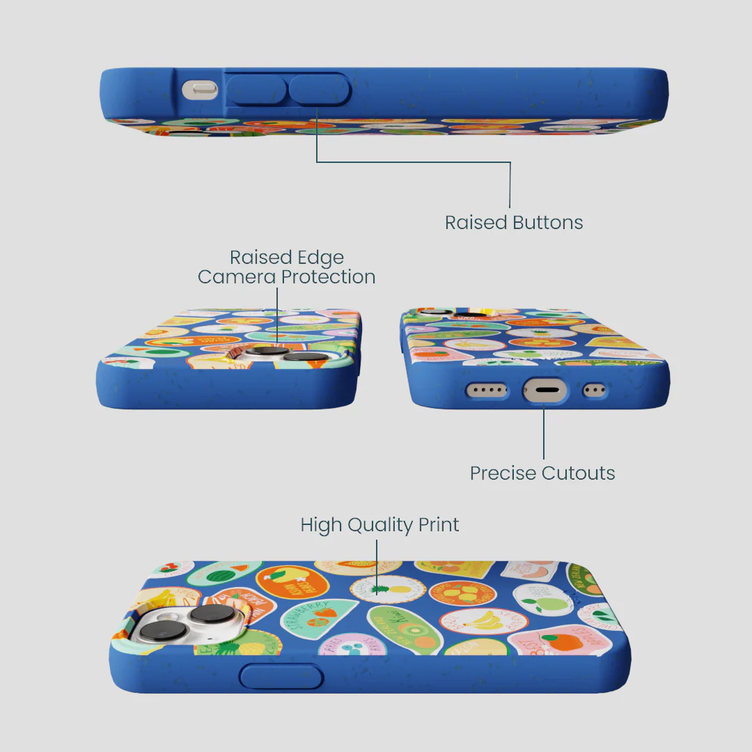 Electric Blue Frutti Club iPhone 13 Case - Image 3