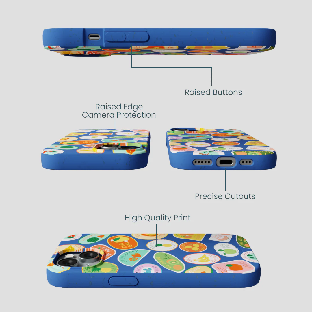 Electric Blue Frutti Club iPhone 14 Case - Image 3