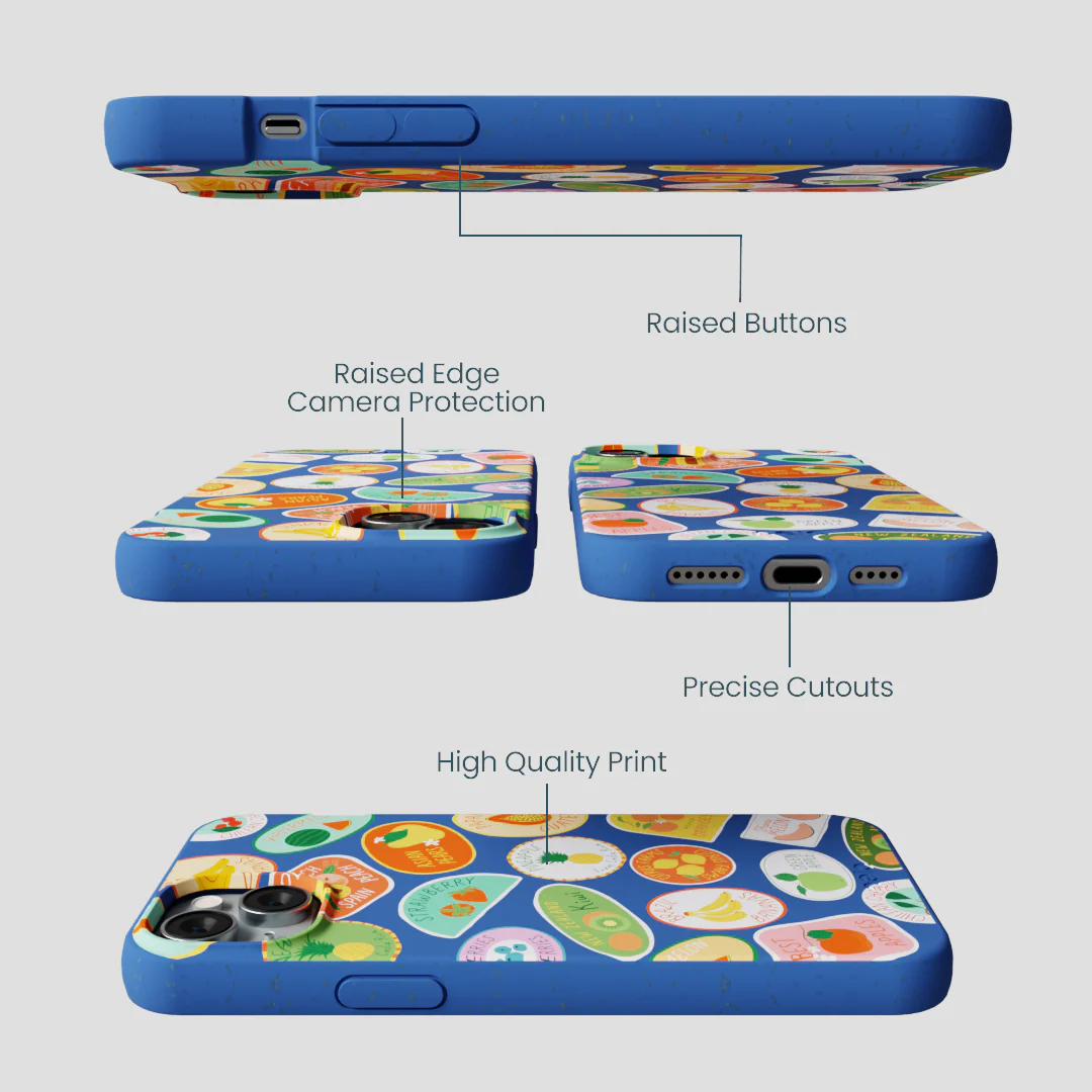 Electric Blue Frutti Club iPhone 14 Plus Case - Image 3